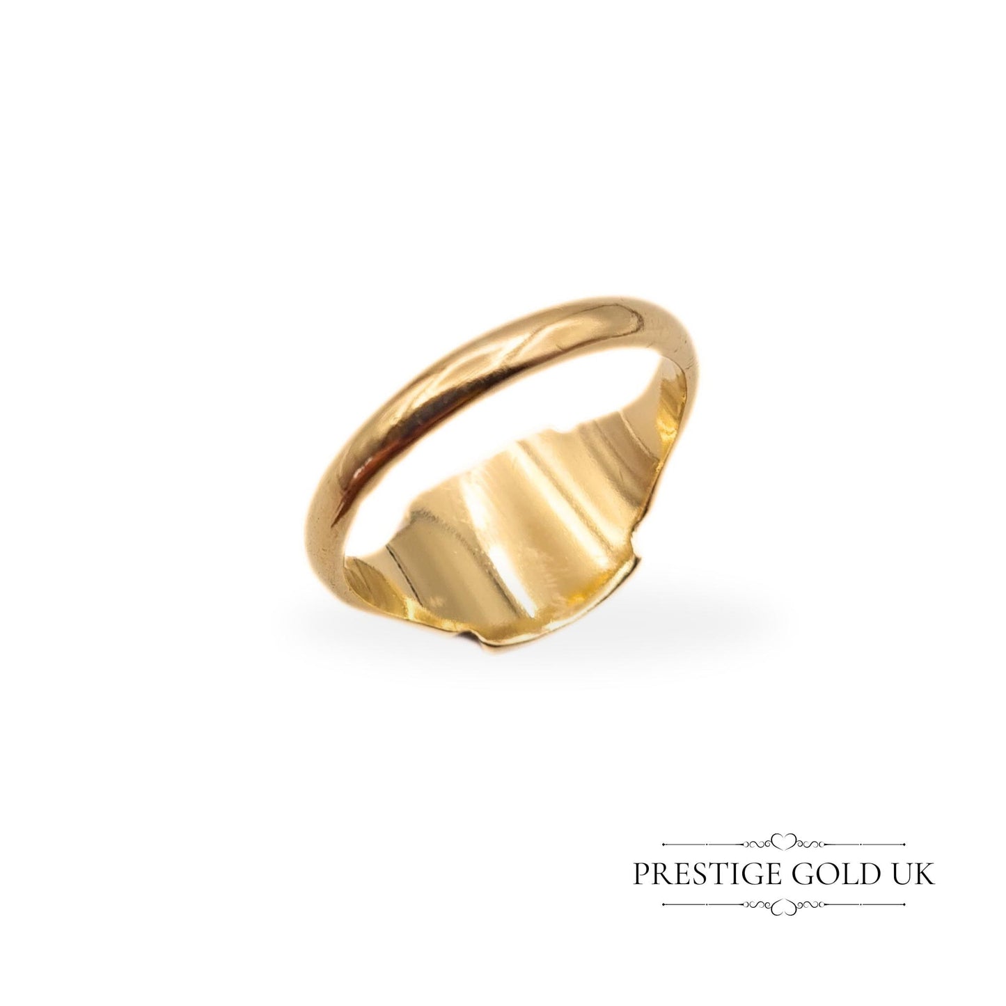Large Gold Signet Ring 9ct - Cross Hatch Pattern - UK V 1/2 US 11 Euro 64