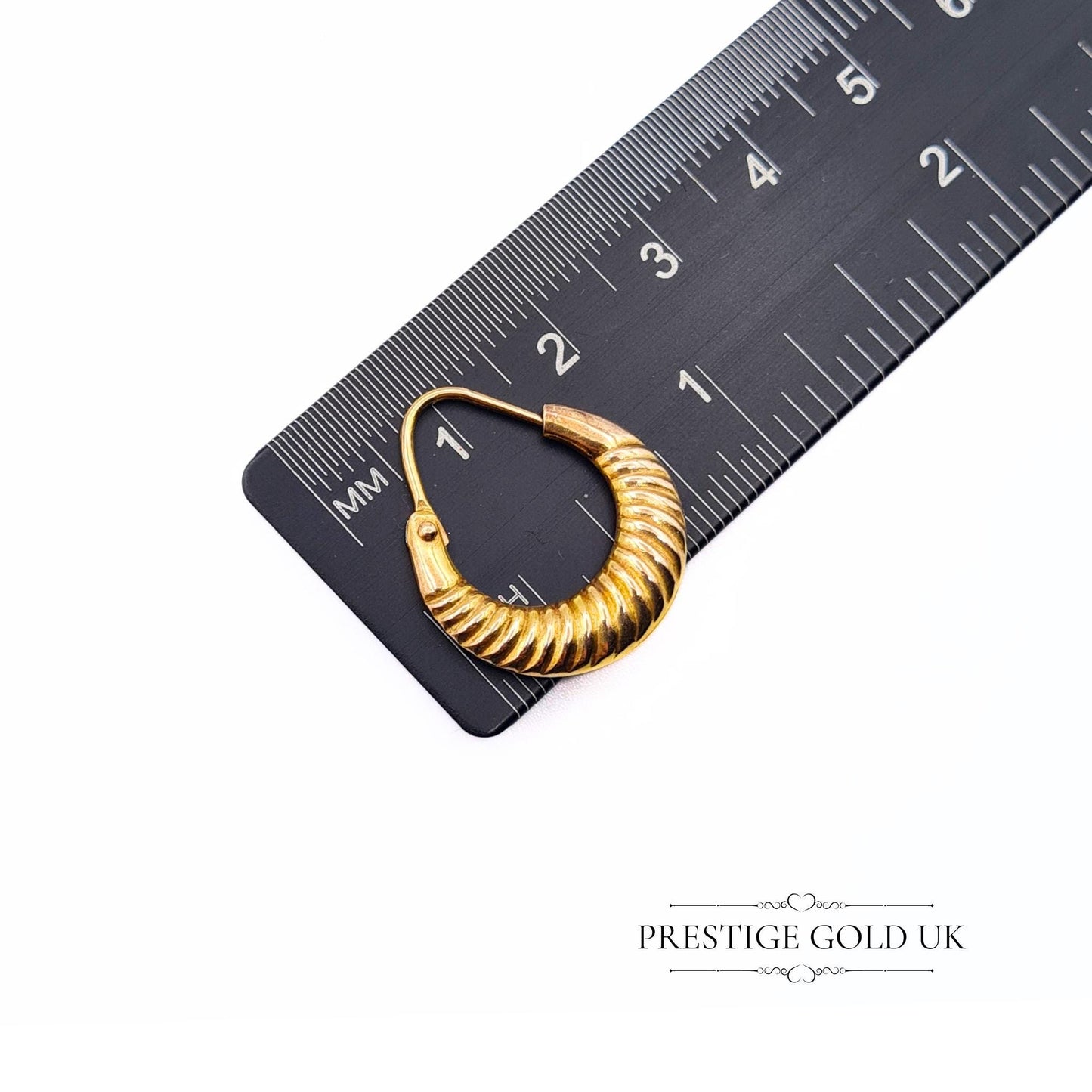 Vintage 9ct Gold Small Round Creole Hoop Earrings