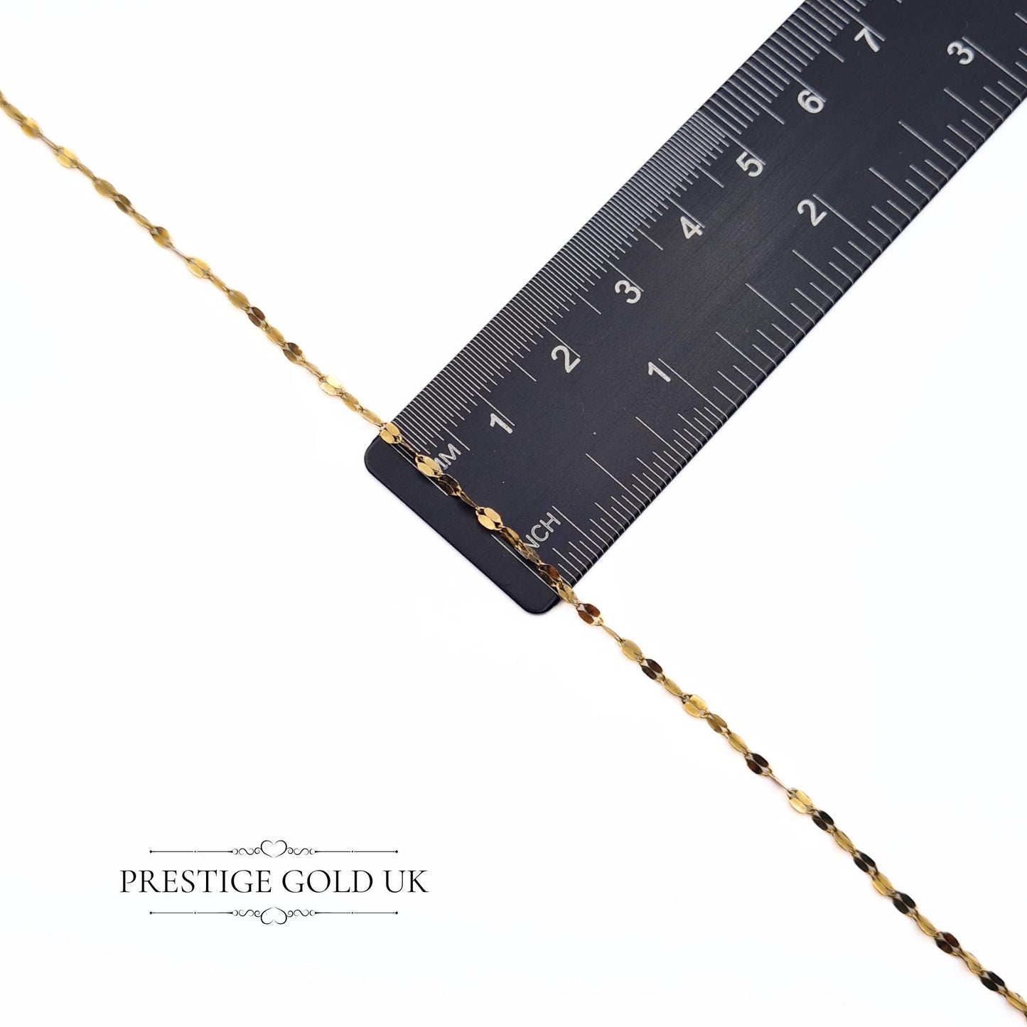 18-inch 9ct gold oval disc necklace with delicate mirror and fancy link chain design, measuring 2mm wide. This minimalist necklace is stamped 375 for authenticity and crafted in a lightweight style, ideal for everyday use.