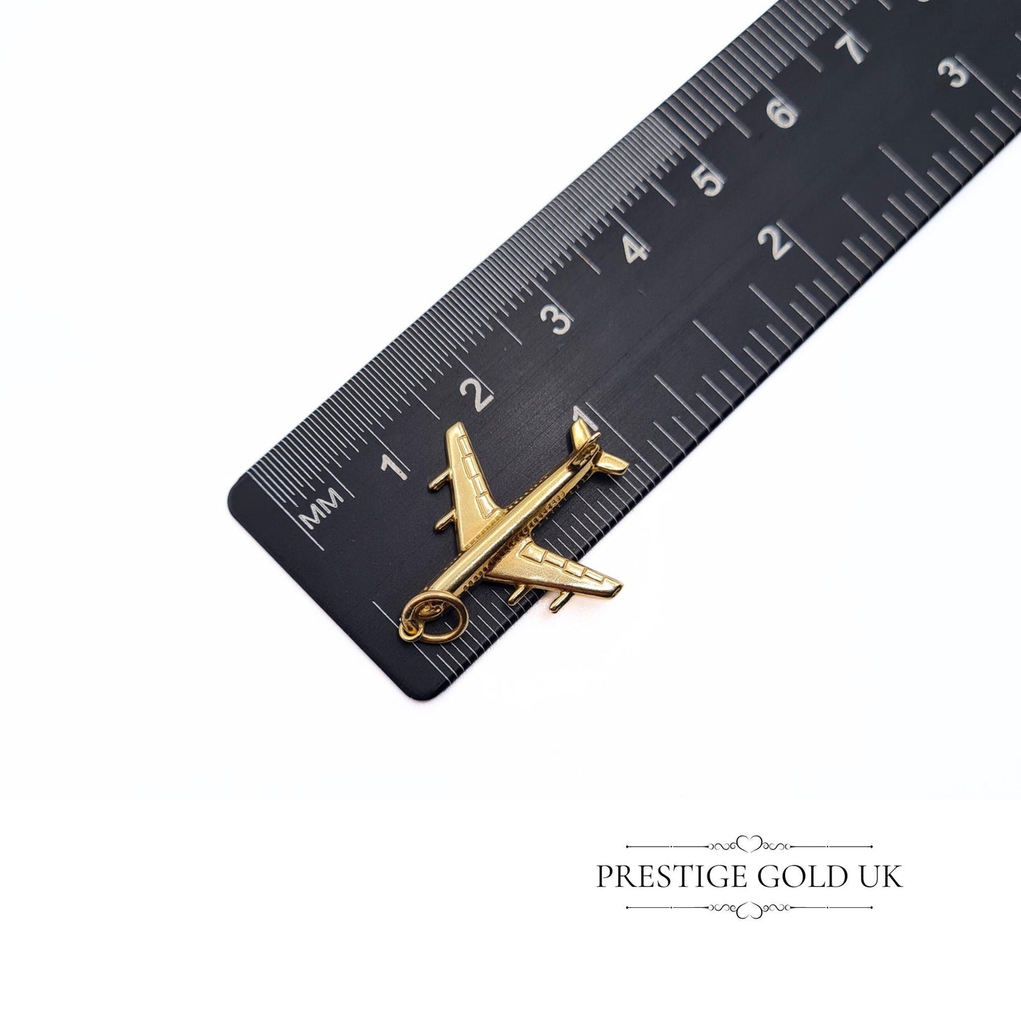 Vintage 9ct Small Gold Airplane/Passenger Jet Charm