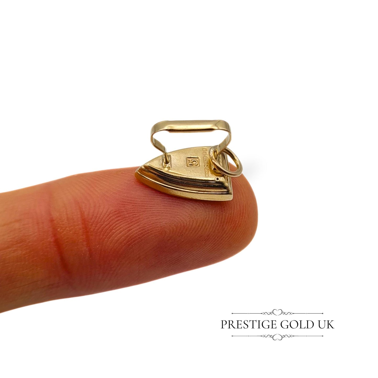 Vintage 9ct Gold Flat Iron Charm