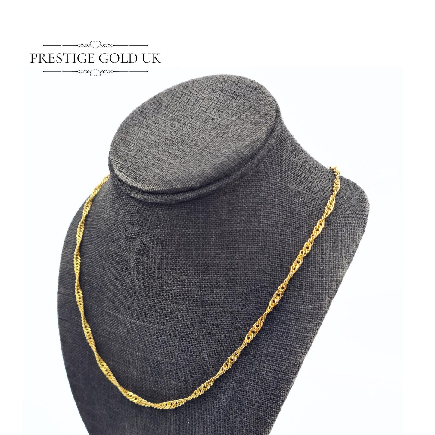 Vintage 20 1/2" Long Gold Twisted Curb Chain Necklace