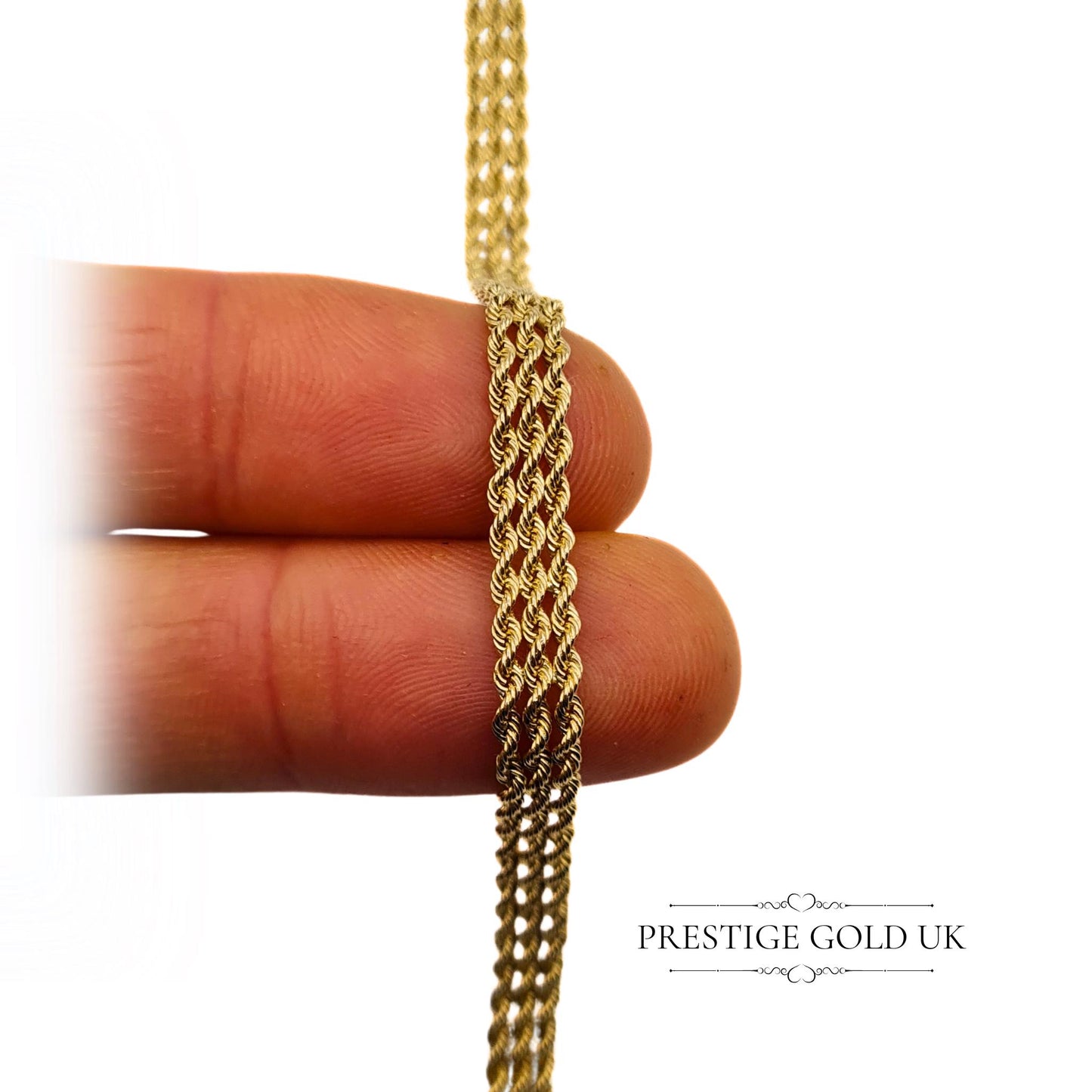 Vintage 14ct Gold 3-Strand Woven Twist Bracelet - 5mm Wide