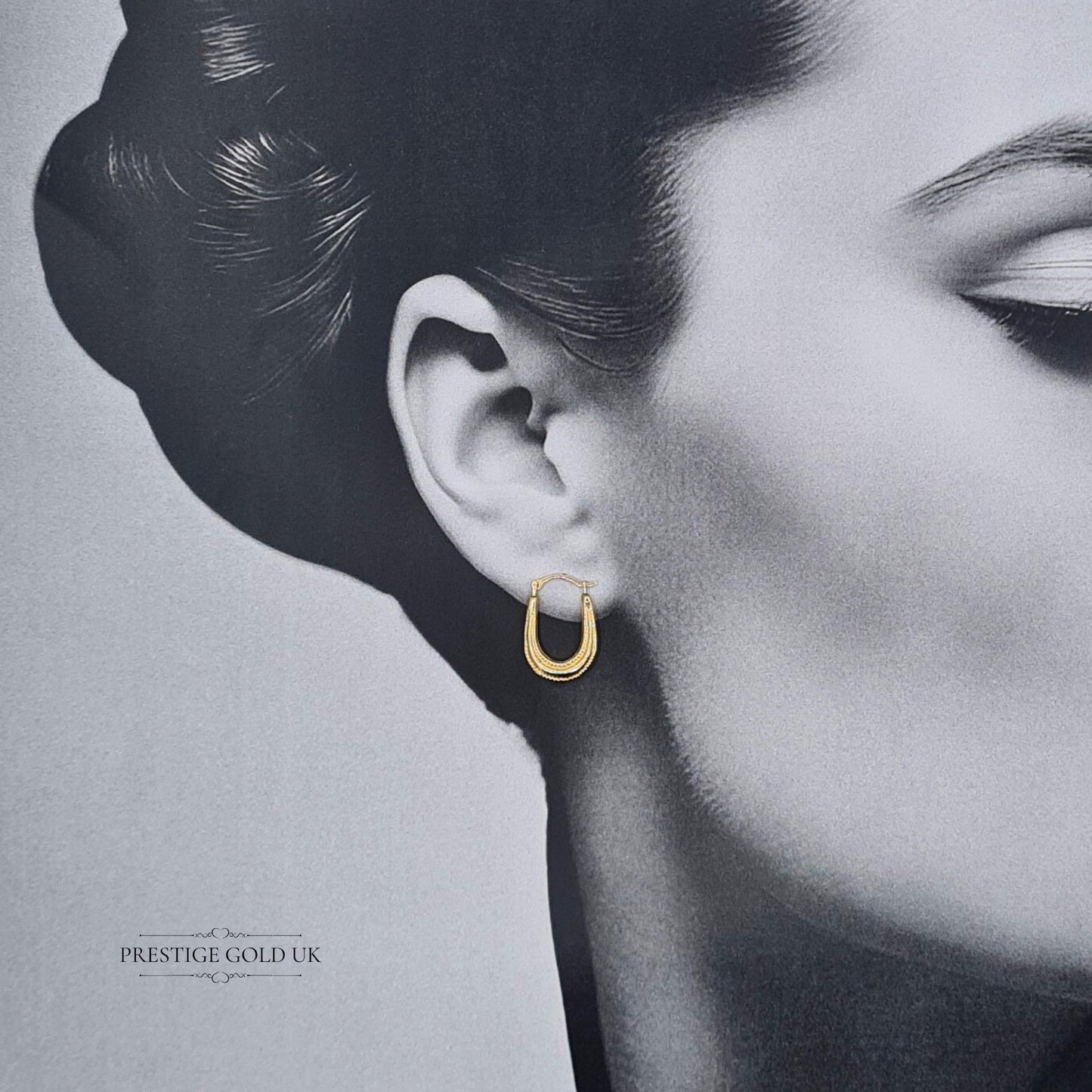 Vintage Tiny 9ct Gold Creole Hoop Earrings