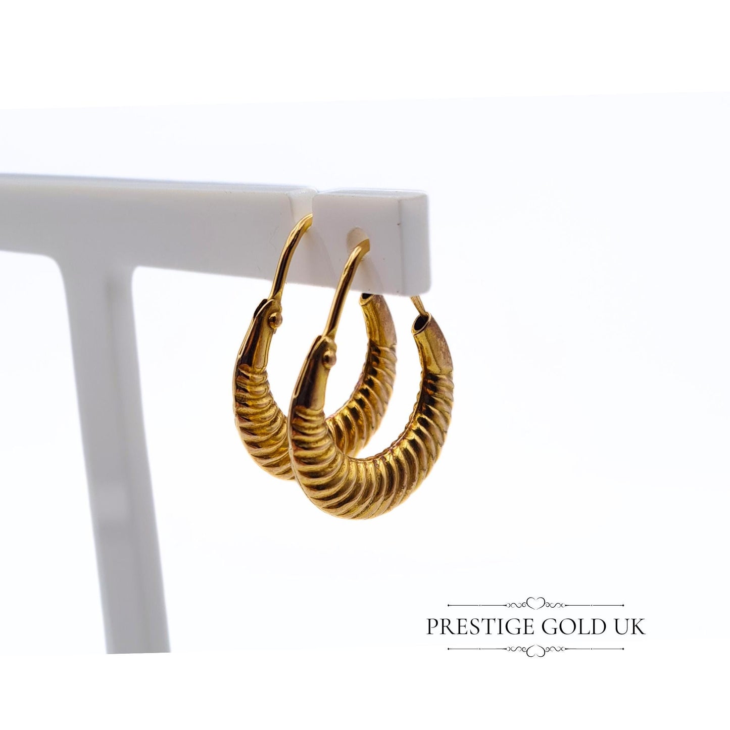 Vintage 9ct Gold Small Round Creole Hoop Earrings