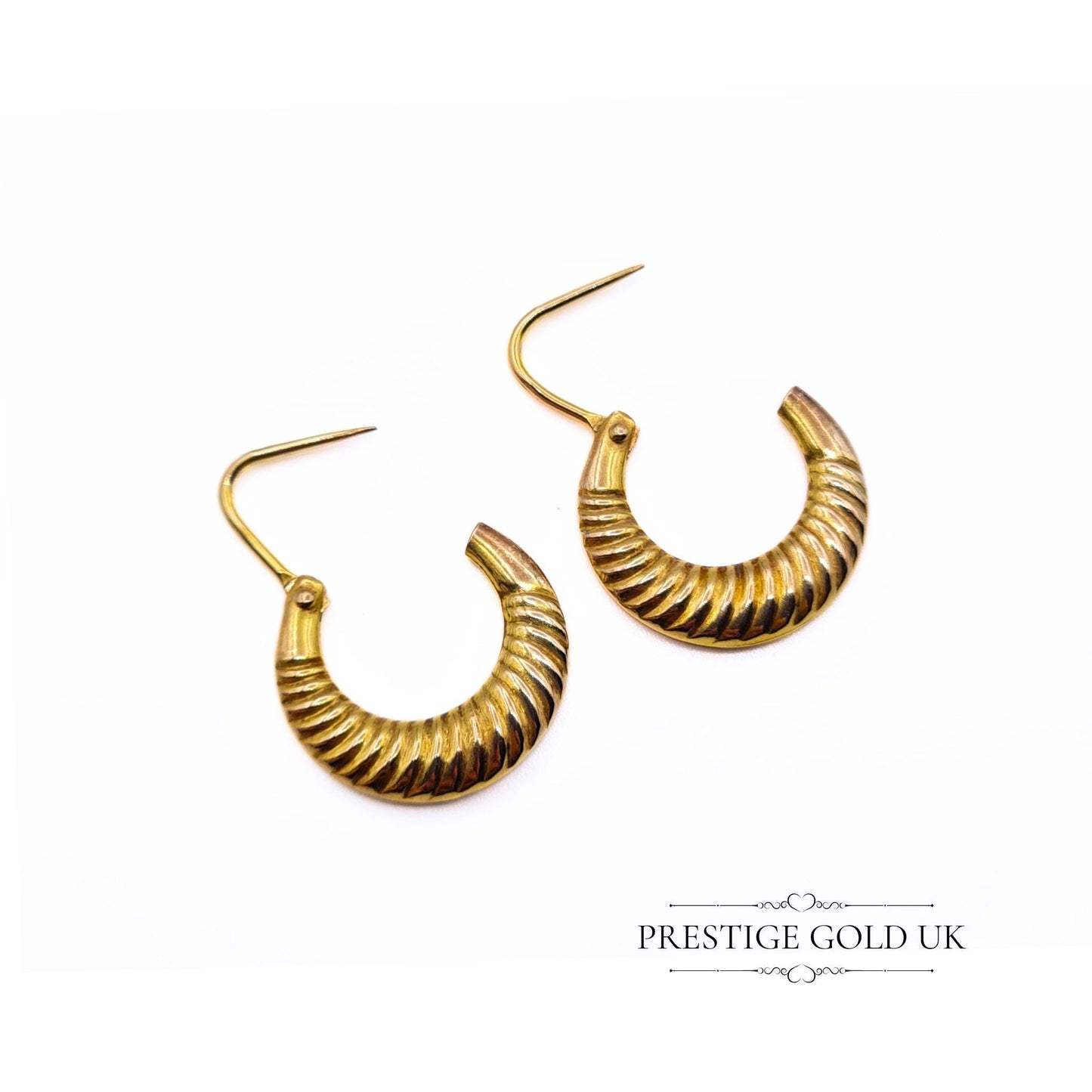 Vintage 9ct Gold Small Round Creole Hoop Earrings