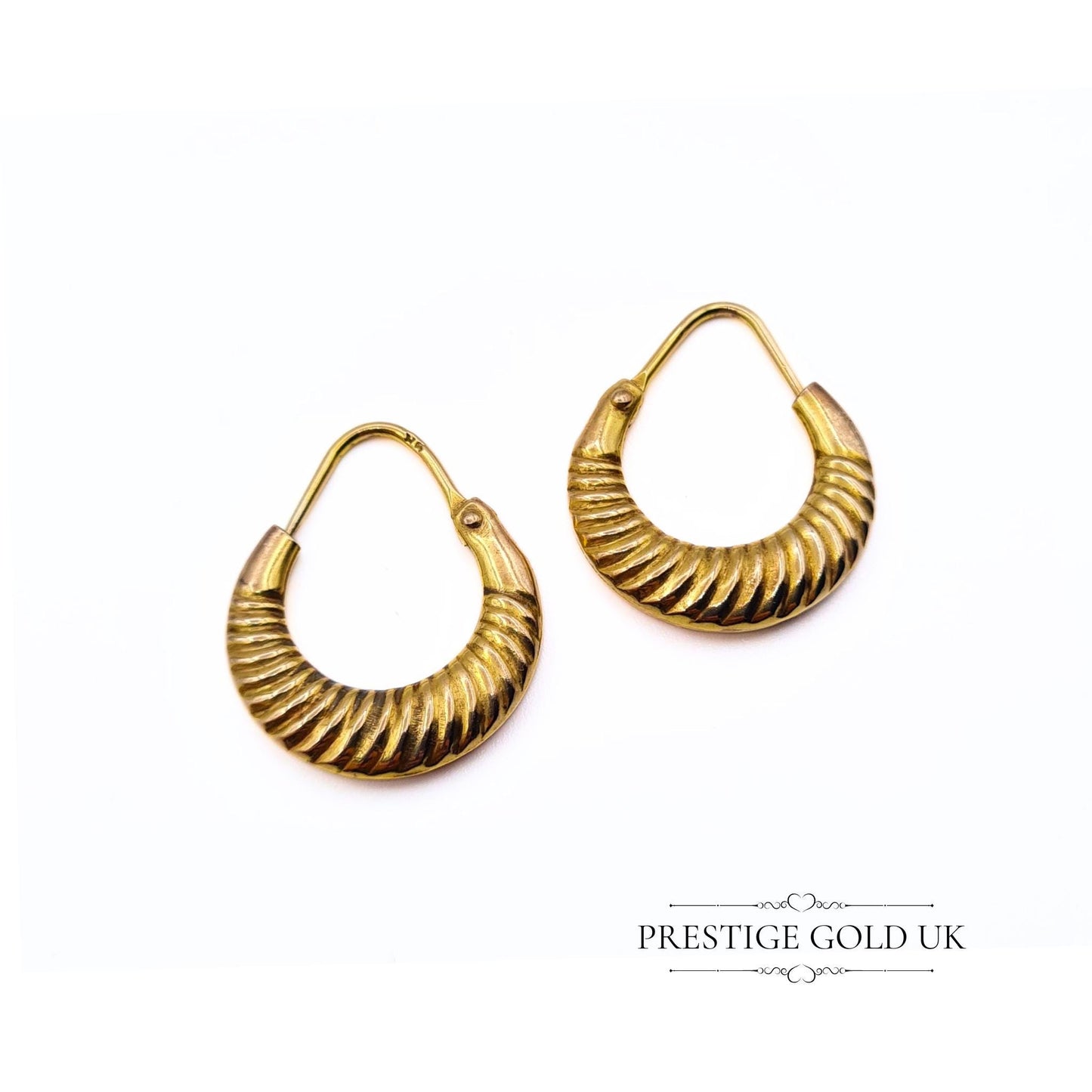 Vintage 9ct Gold Small Round Creole Hoop Earrings