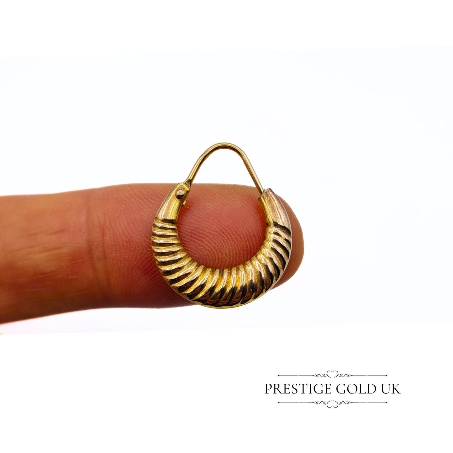 Vintage 9ct Gold Small Round Creole Hoop Earrings