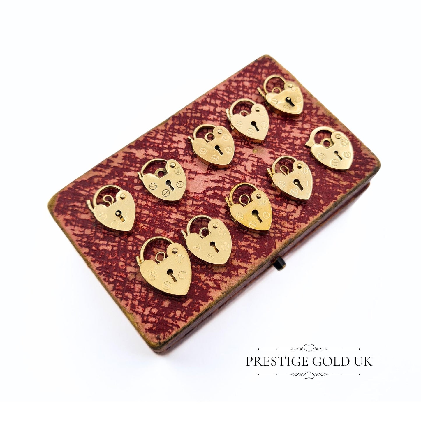 Tiny 9ct Gold Heart Padlock Pendants - Various Sizes Under 1g