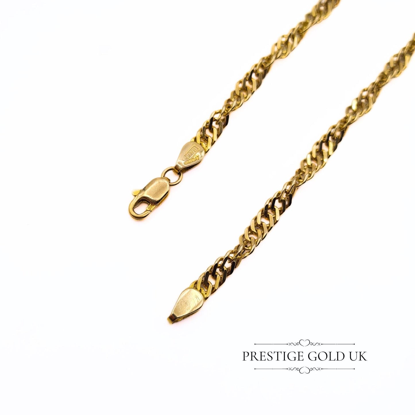 Vintage 20 1/2" Long Gold Twisted Curb Chain Necklace