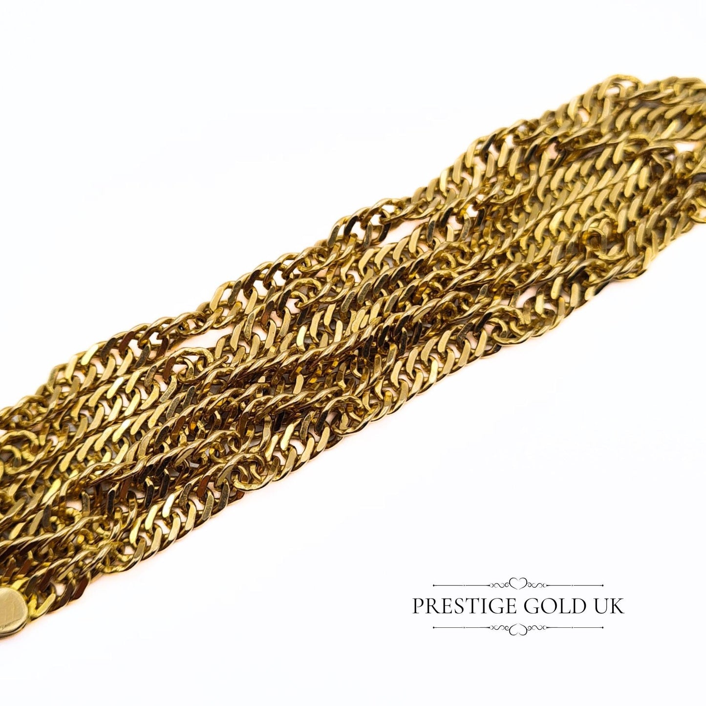 Vintage 20 1/2" Long Gold Twisted Curb Chain Necklace