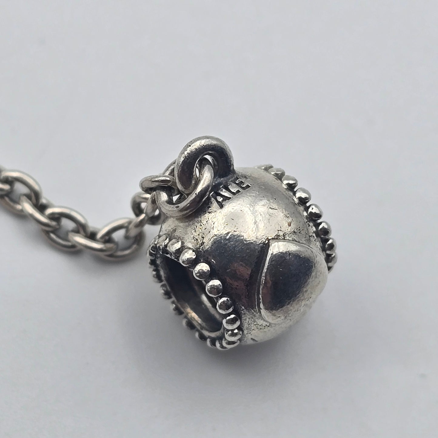Pandora Silver Safety Chain With CZ, ALE 925, Embossed Heart Design