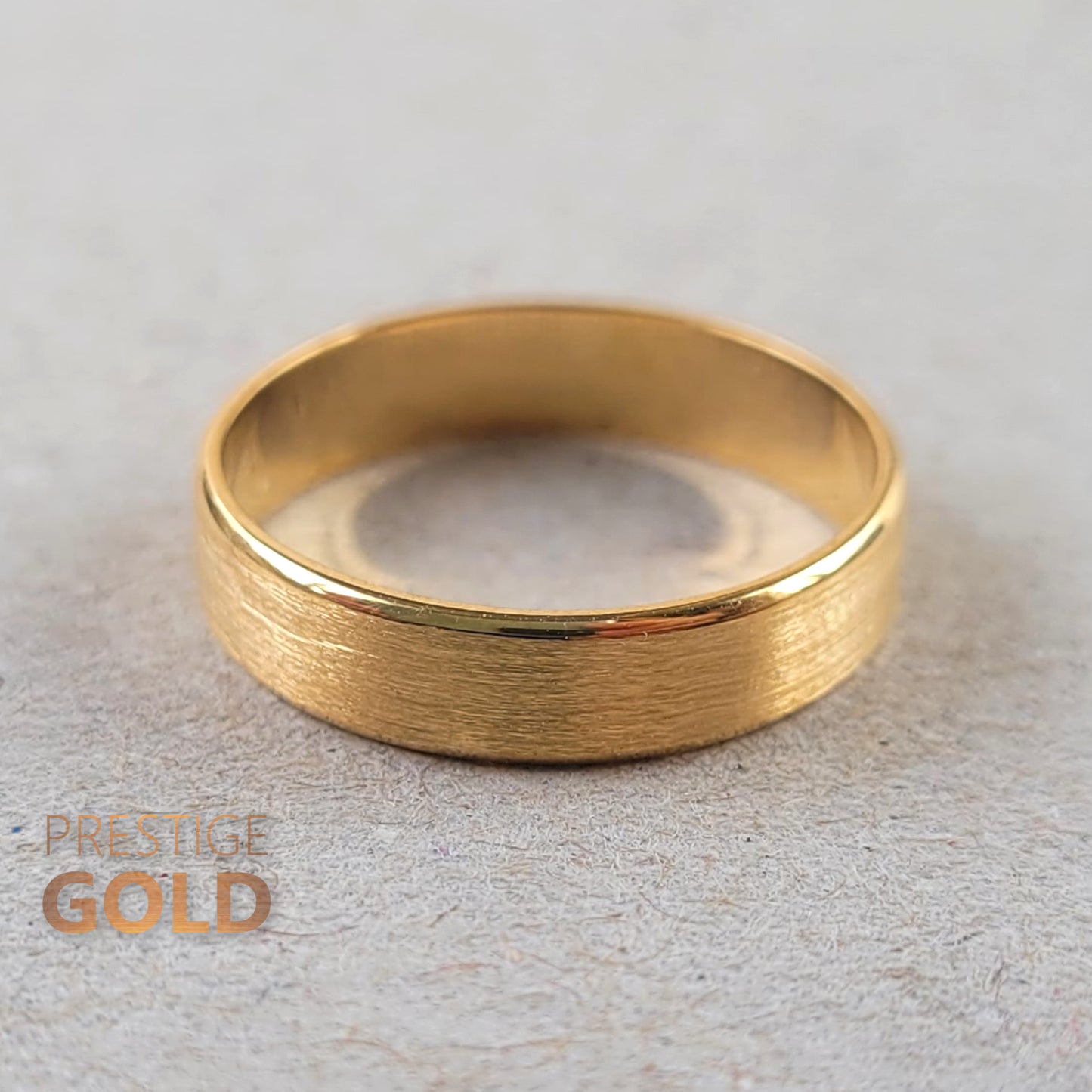 22ct Brushed Gold Wedding Ring - Size UK L 1/2, US 6 1/2, Euro 52