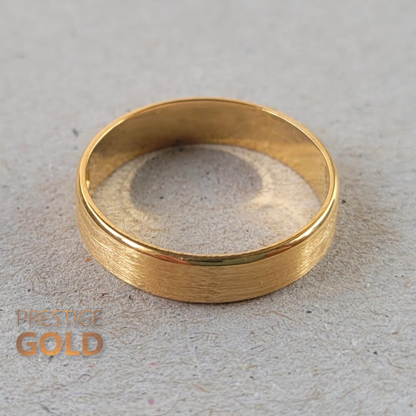 22ct Brushed Gold Wedding Ring - Size UK L 1/2, US 6 1/2, Euro 52