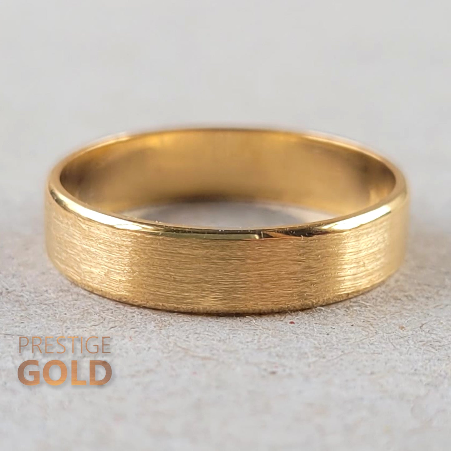 22ct Brushed Gold Wedding Ring - Size UK L 1/2, US 6 1/2, Euro 52