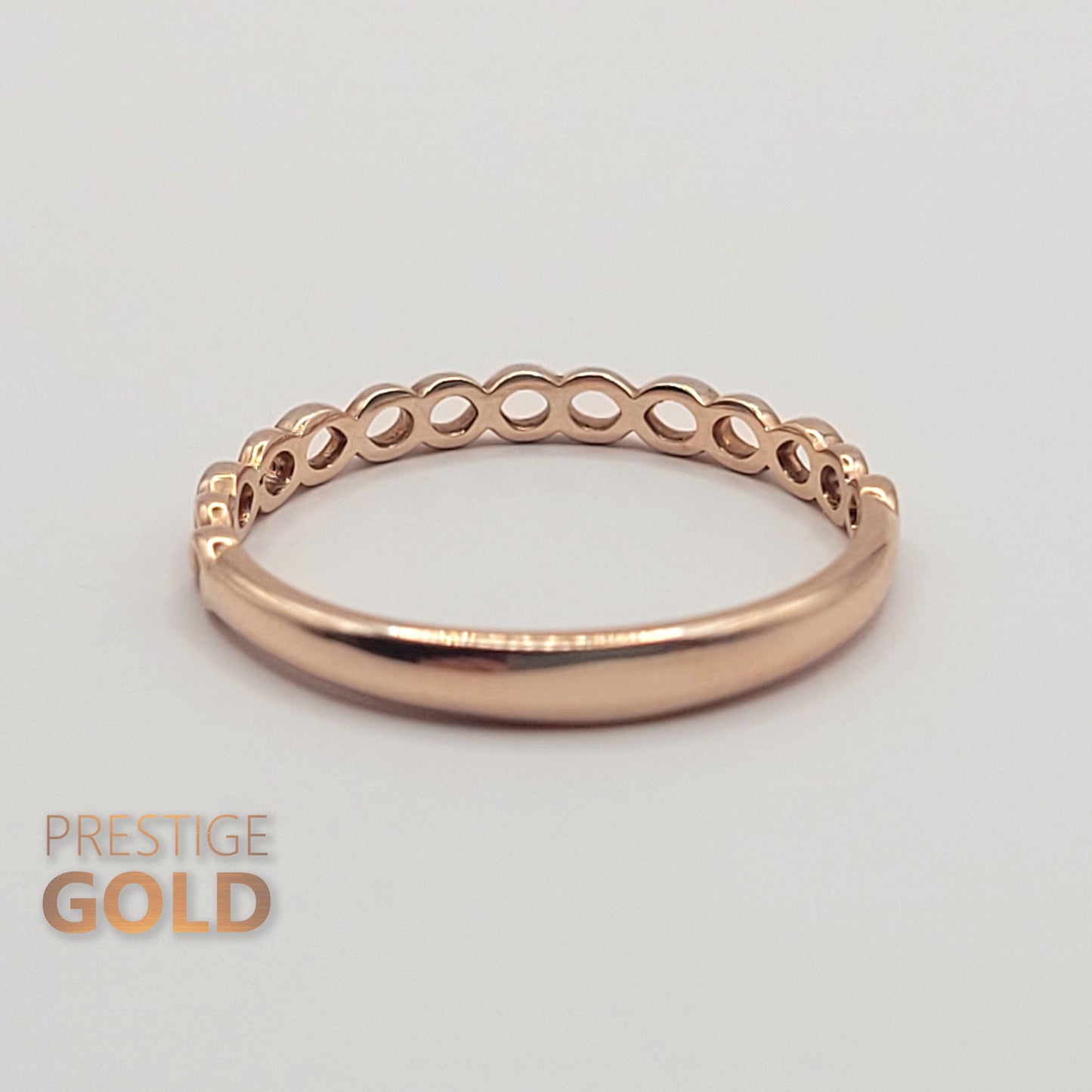 9ct Rose Gold Infinity Ring / Wedding Band - Size UK P, US 7 1/2, Euro 56