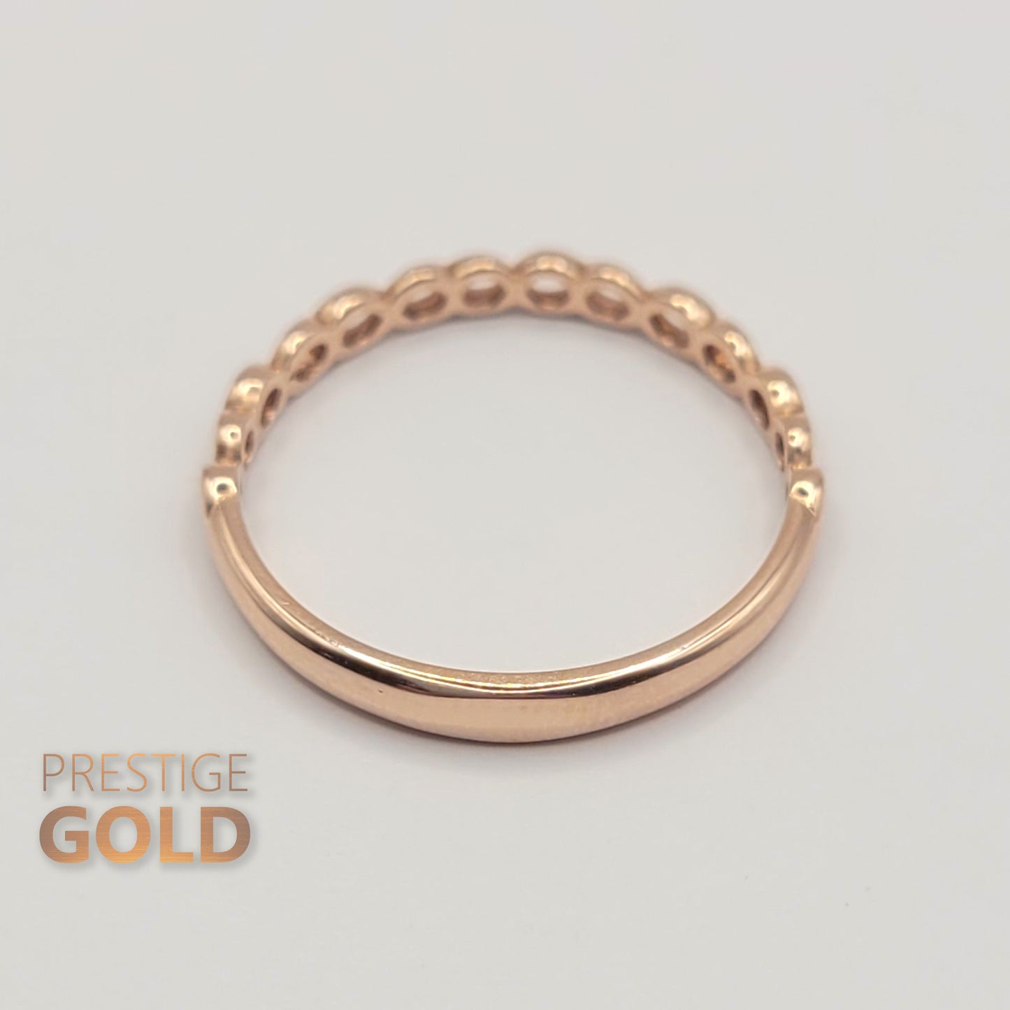 9ct Rose Gold Infinity Ring / Wedding Band - Size UK P, US 7 1/2, Euro 56