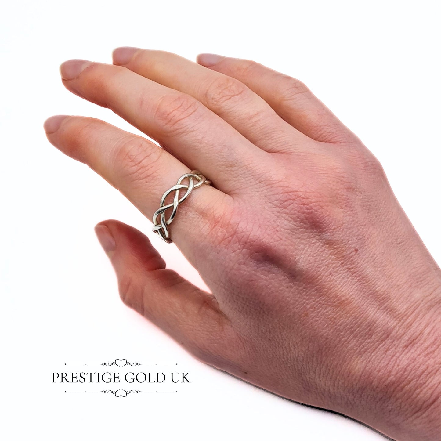 Vintage Silver Celtic Knot Ring - Size UK Q1/2, US 8 1/4, Euro 58
