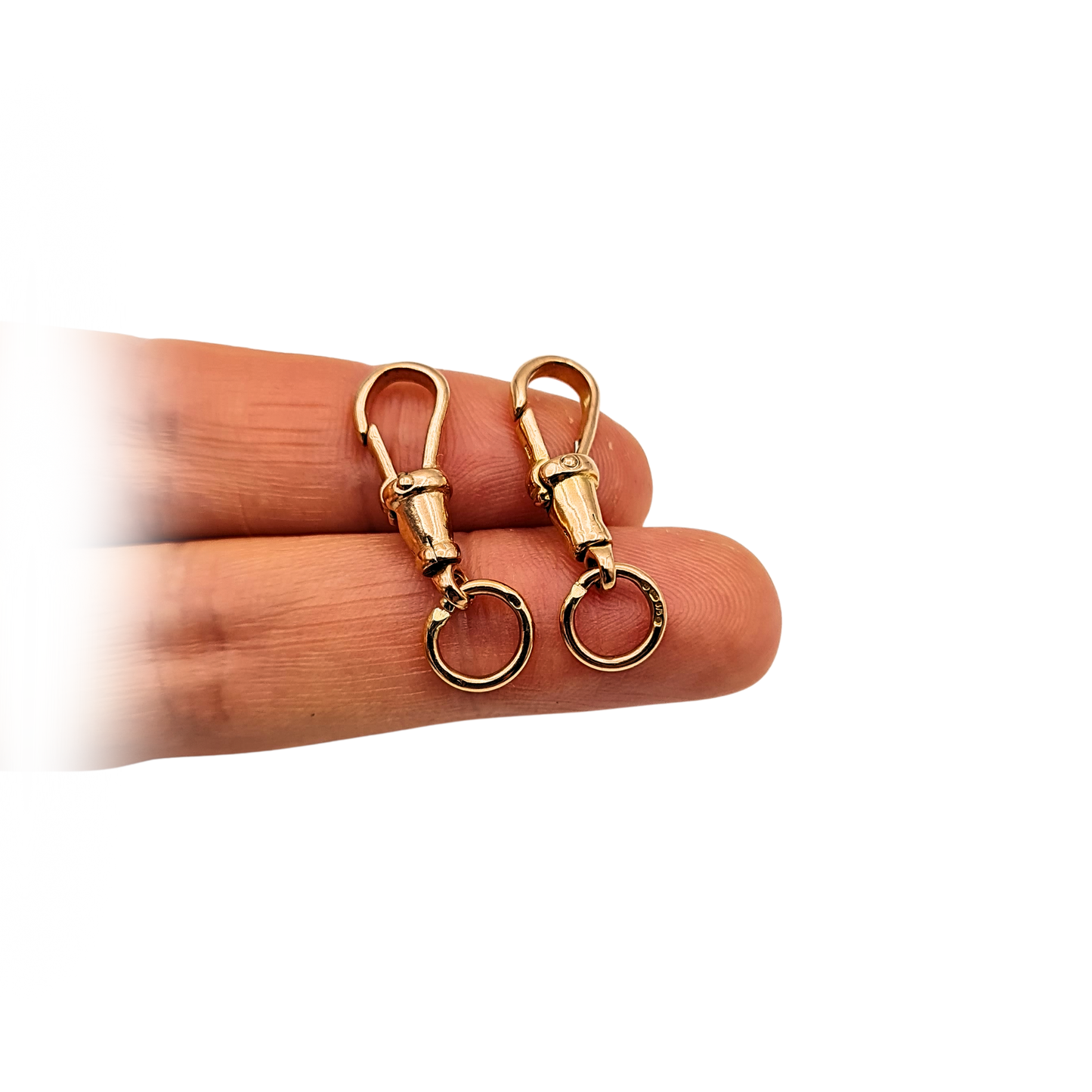 Matching Pair of 9ct Rose Gold Dog Clips British Hallmarked
