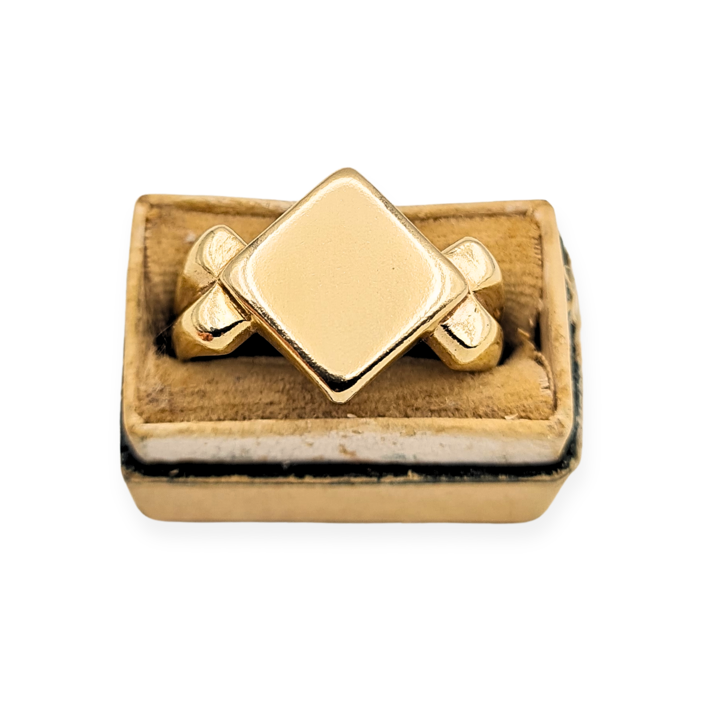 9ct Gold Kite Signet Ring, London 1998, Heavy, UK O US 7