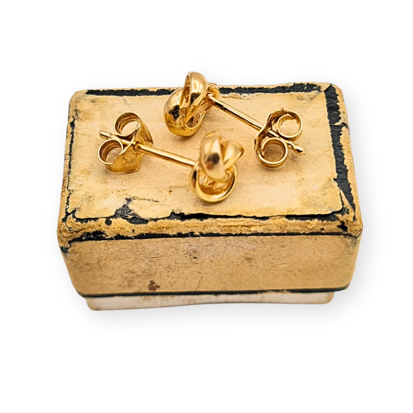Small 9ct Gold Knot Stud Earrings, Butterfly Backs