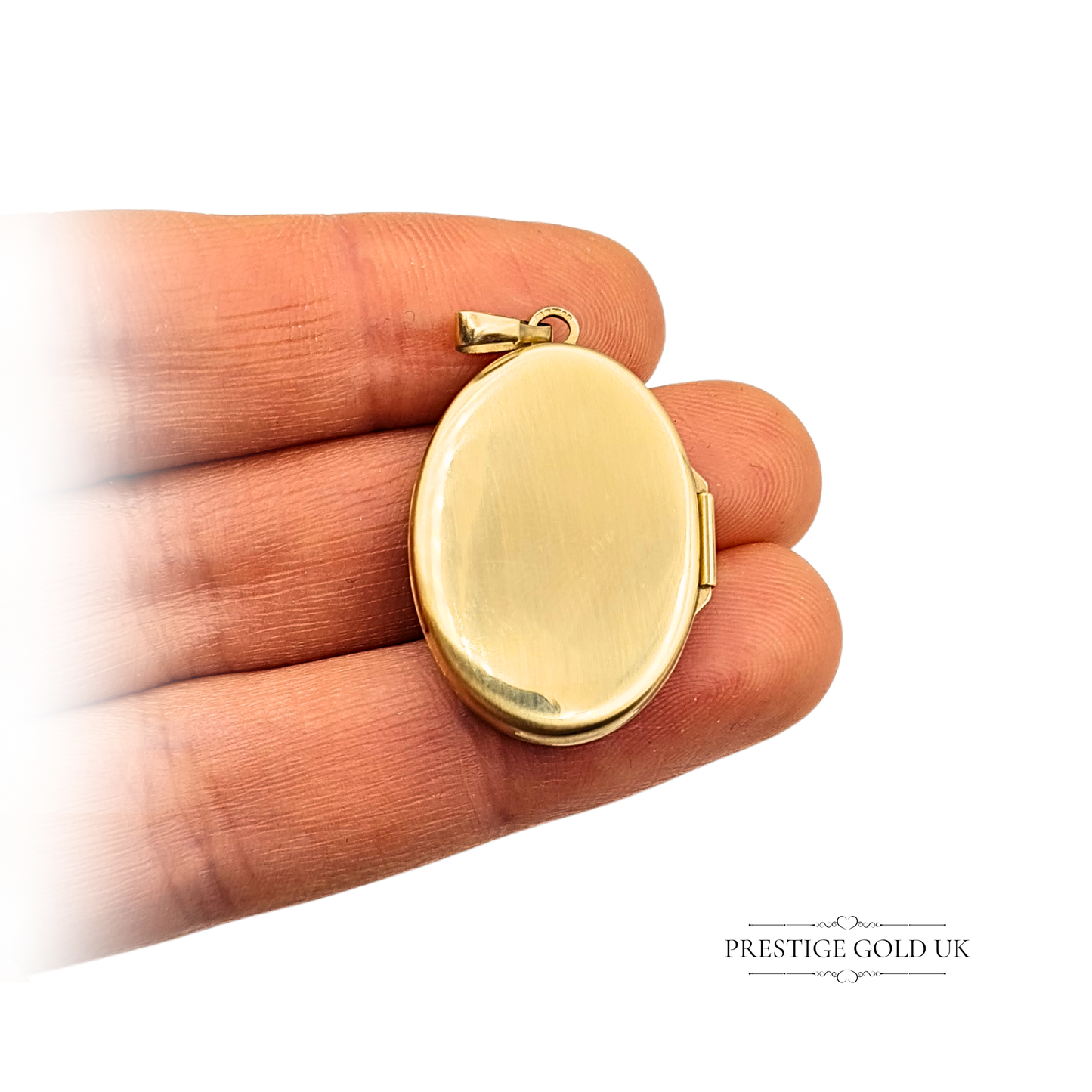 9ct Gold Floral Engraved Oval Photo Locket , Hallmarked 1993