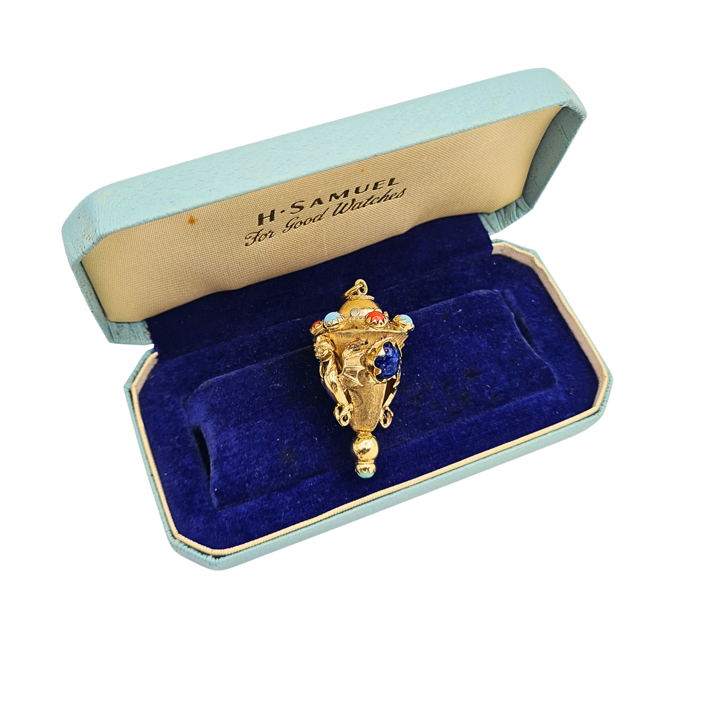 Huge 9ct Gold Revivalist Amphora Pendant London 1975 Ornate Pendant
