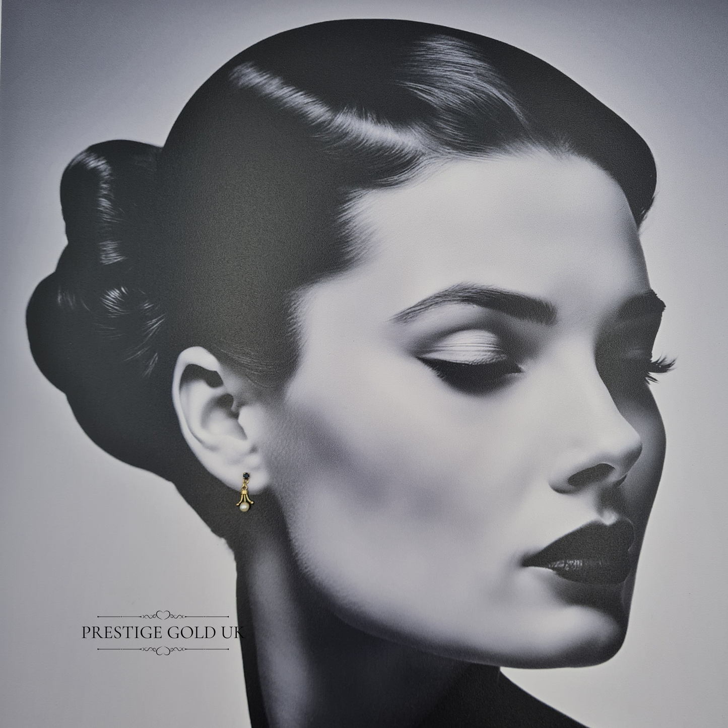 9ct Gold Pearl & Sapphire Earrings, 15mm Drop, Victorian Style