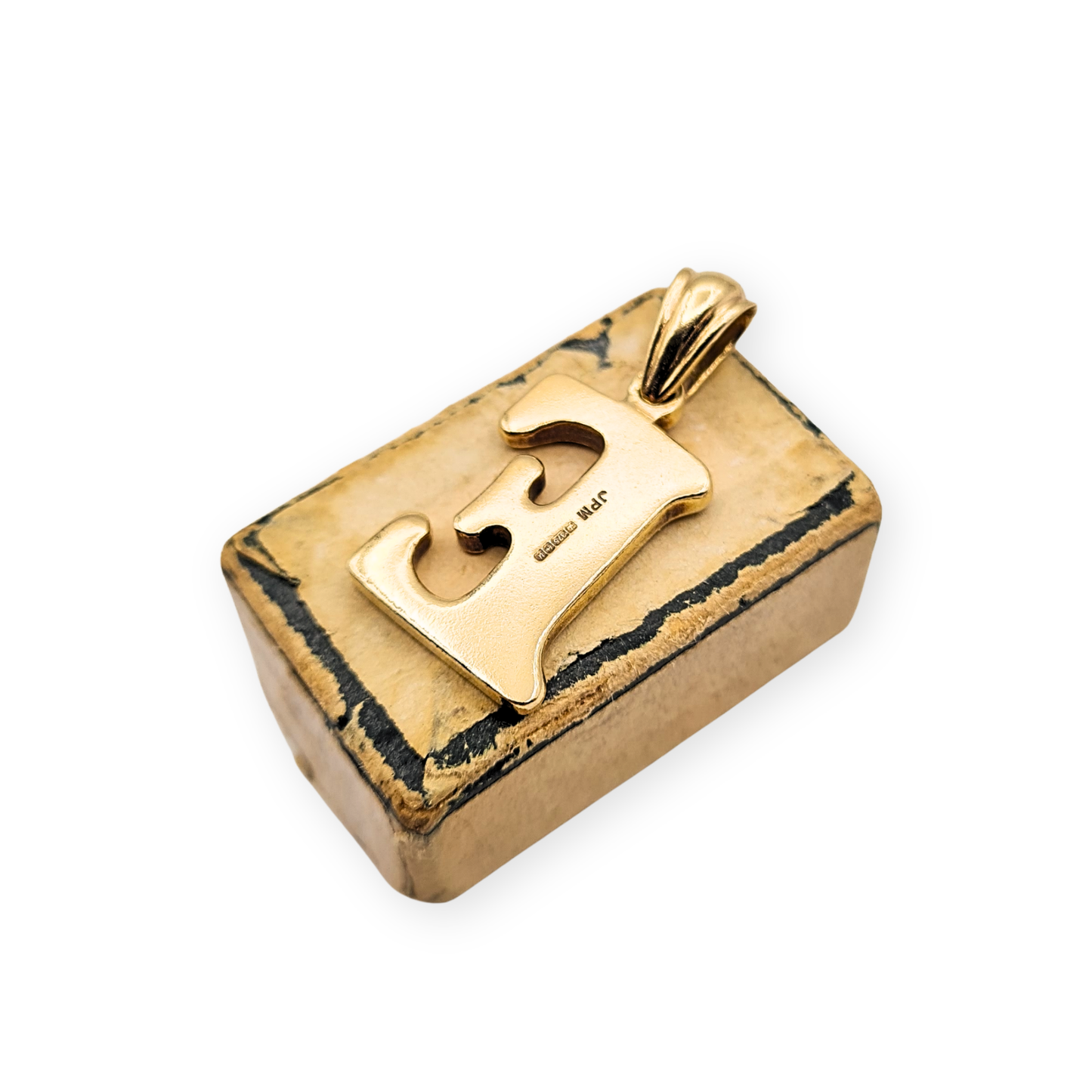 9ct Gold Letter E Pendant, Birmingham 1994, Large Initial