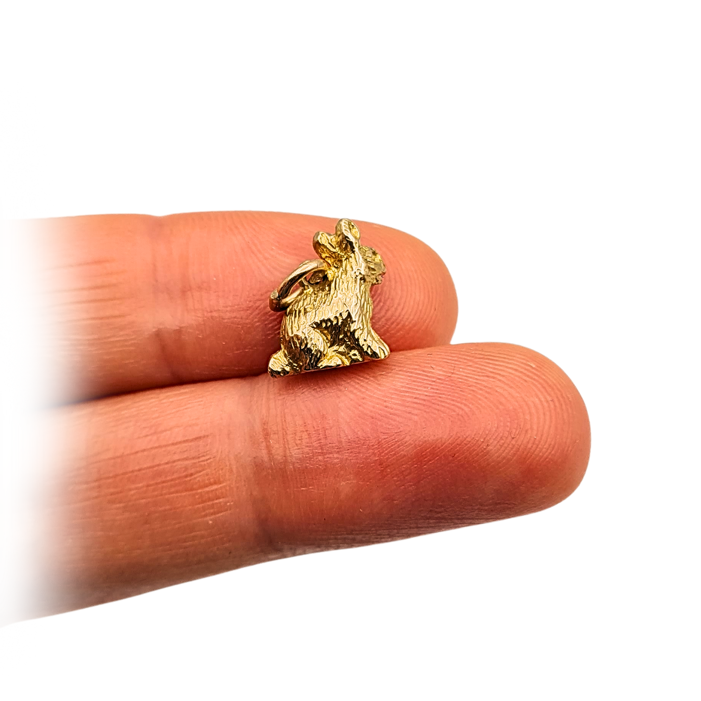 9ct Solid Gold Rabbit Charm, Stamped 9ct, Tiny Bunny Pendant