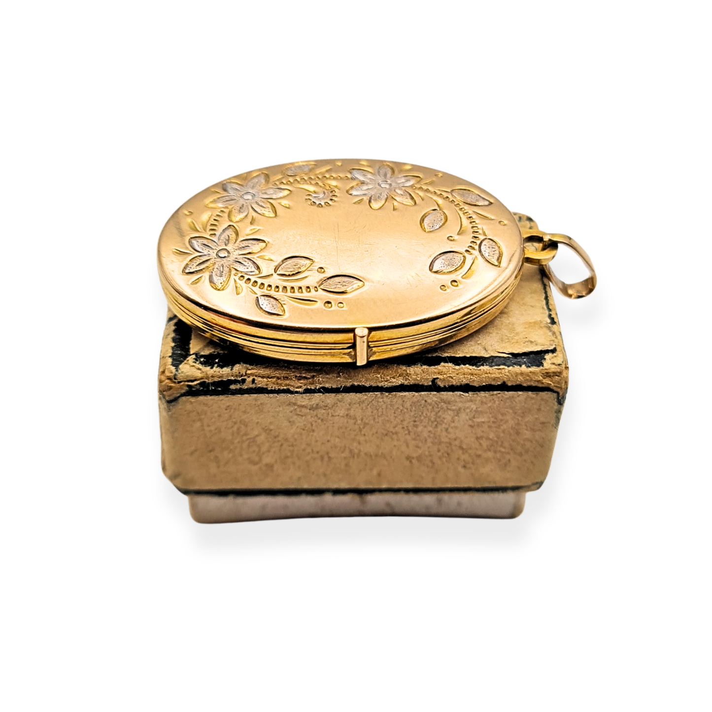 Large 9ct Gold Floral Oval Locket, Solid, Hallmarked