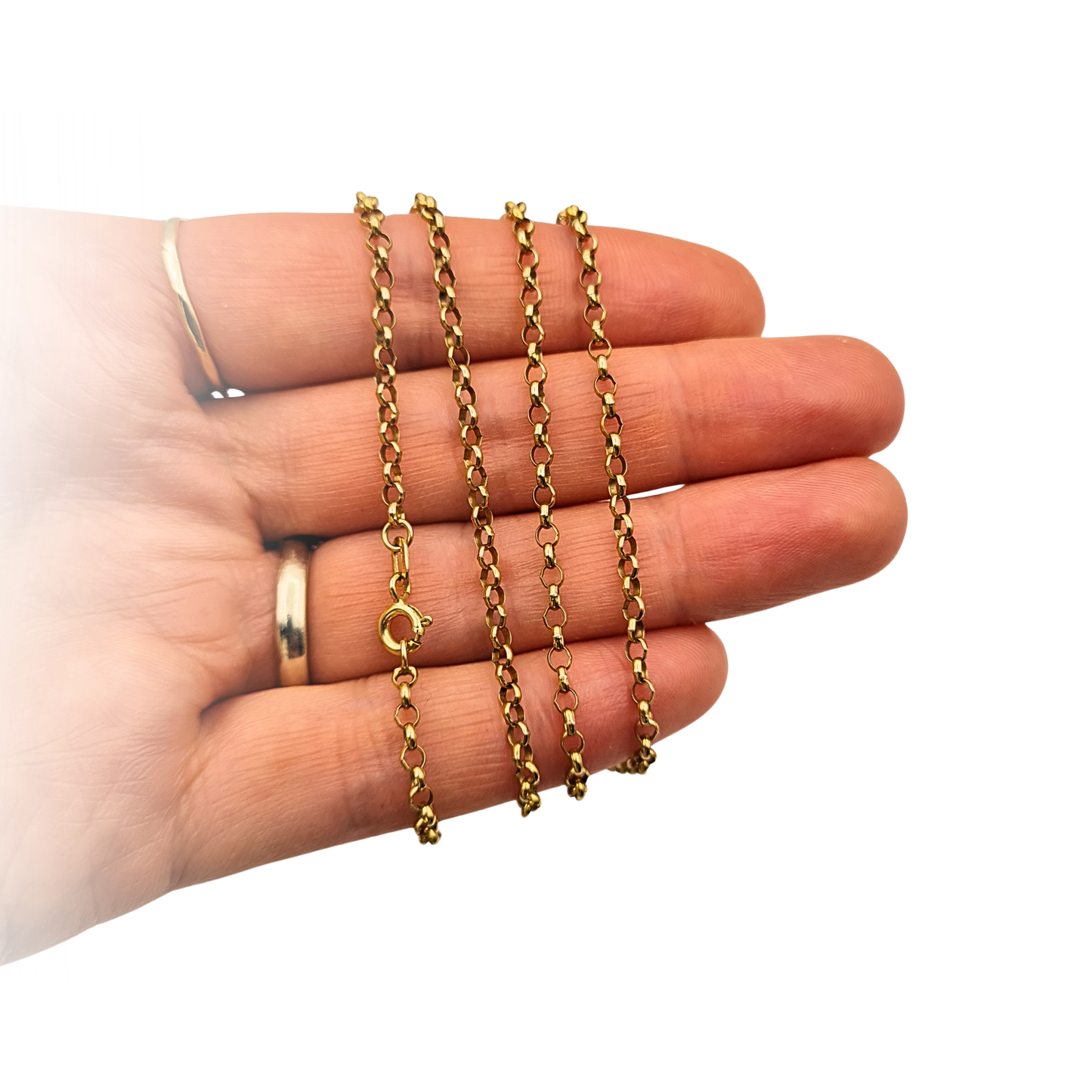 24.5” Gold Rolo Chain Necklace Hallmarked 9ct Fine Link Chain
