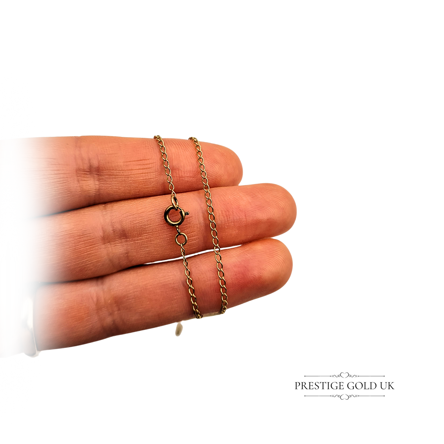 Clearance Item 22" Long Gold Curb Chain, Narrow  Lightweight Chain