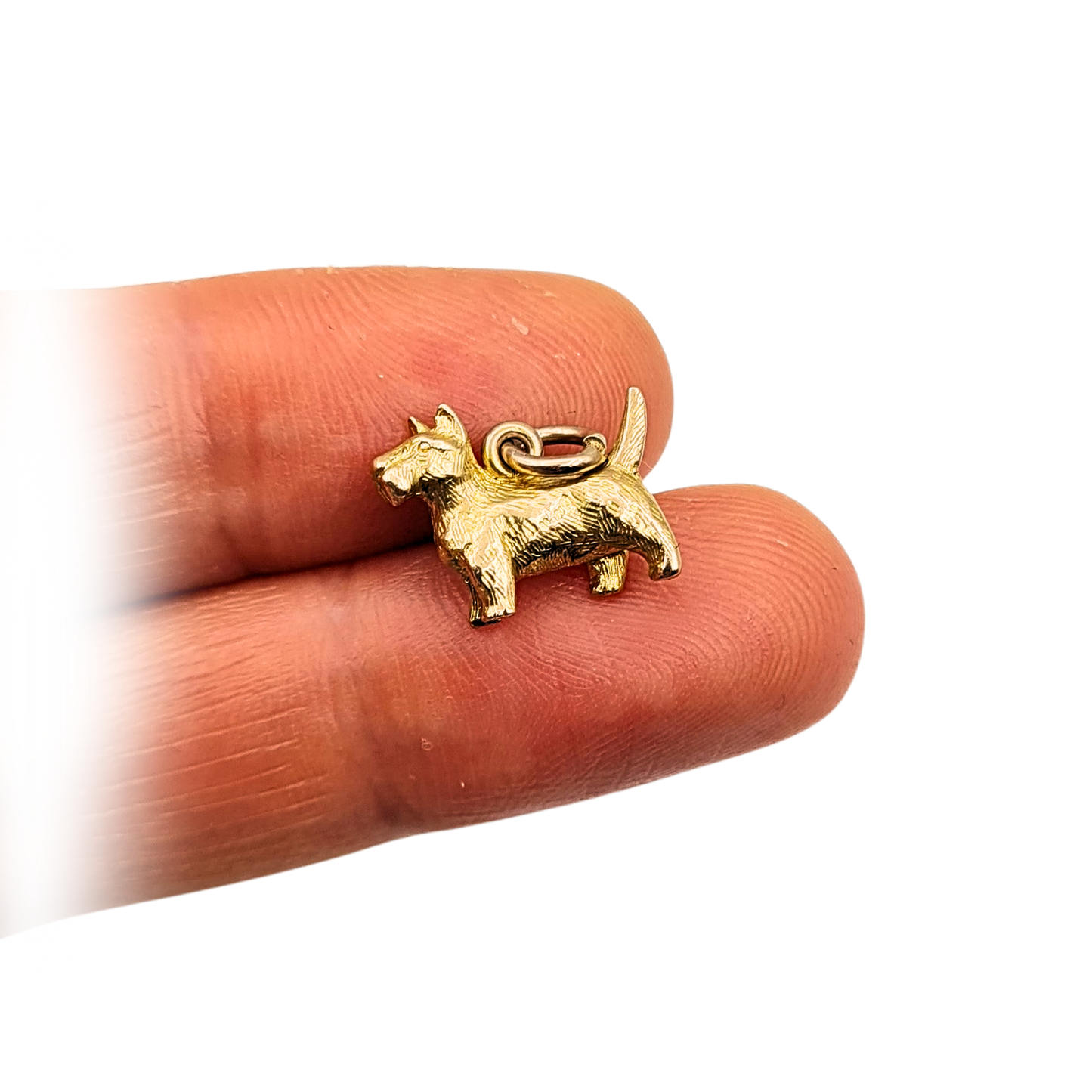 9ct Gold Tiny Scottie Dog Charm, 2g, Detailed 3D Terrier