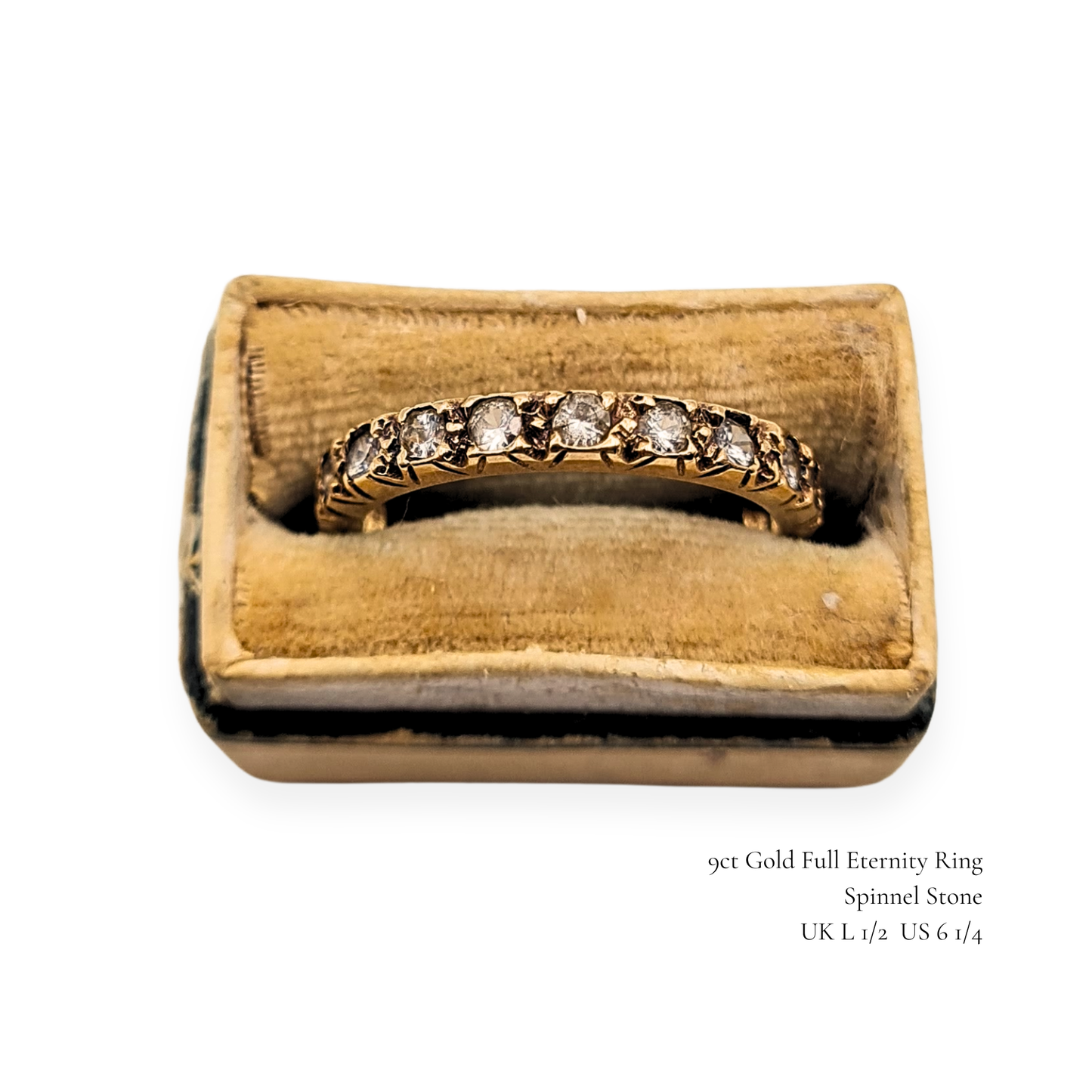 9ct Gold Full Eternity Spinel Ring, UK L 1/2 US 6 1/4