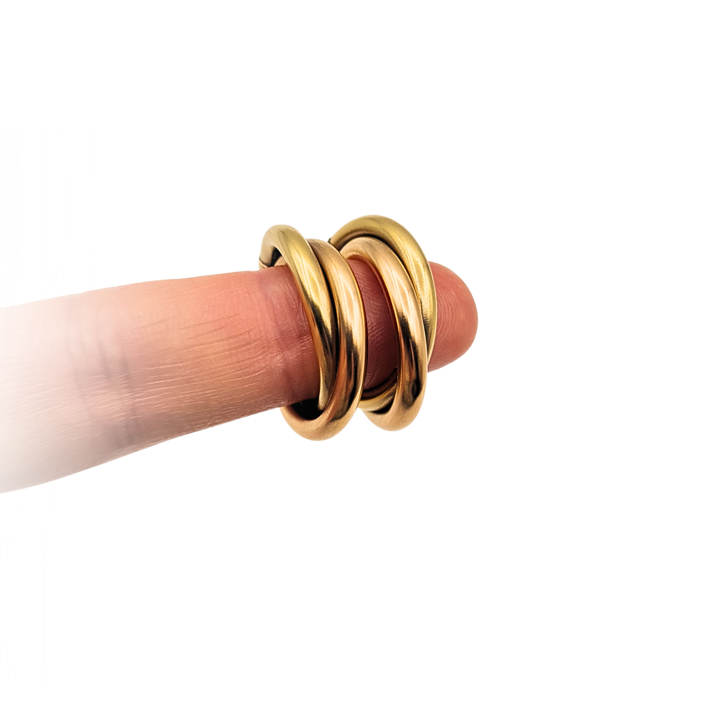 9ct Gold Two Tone Twist Hoop Earrings 24mm 1997 Rose Yellow Gold