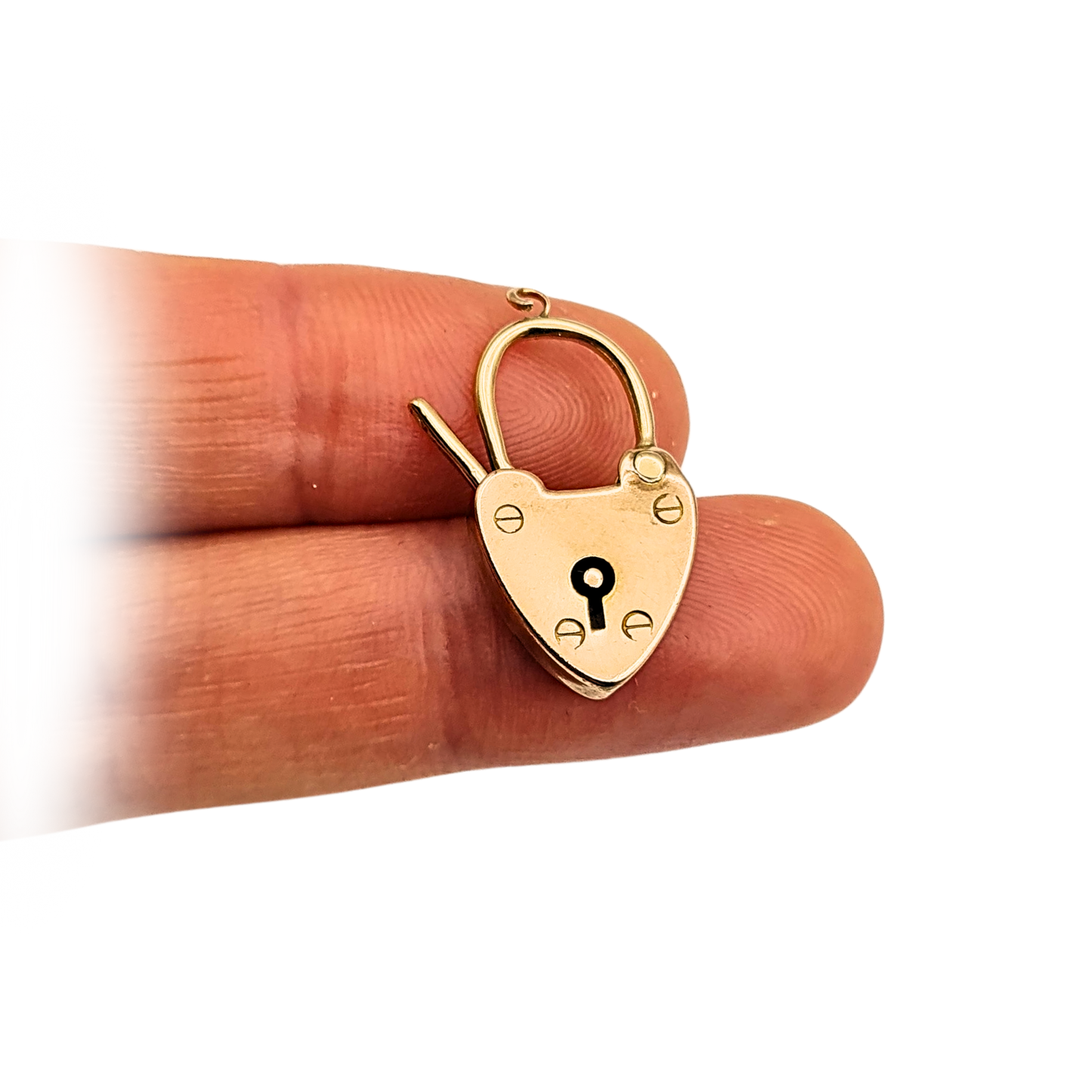 Antique 9ct Rose Gold Heart Padlock Clasp, Birmingham 1900