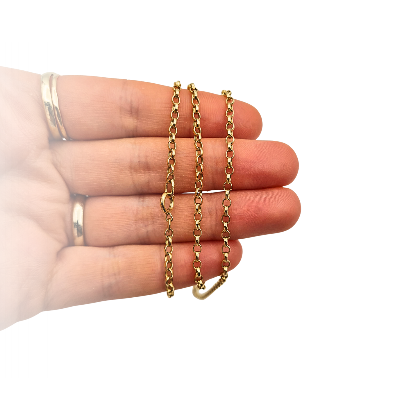 20" 9ct Gold Belcher Chain Necklace Birmingham 1978 Hallmarked