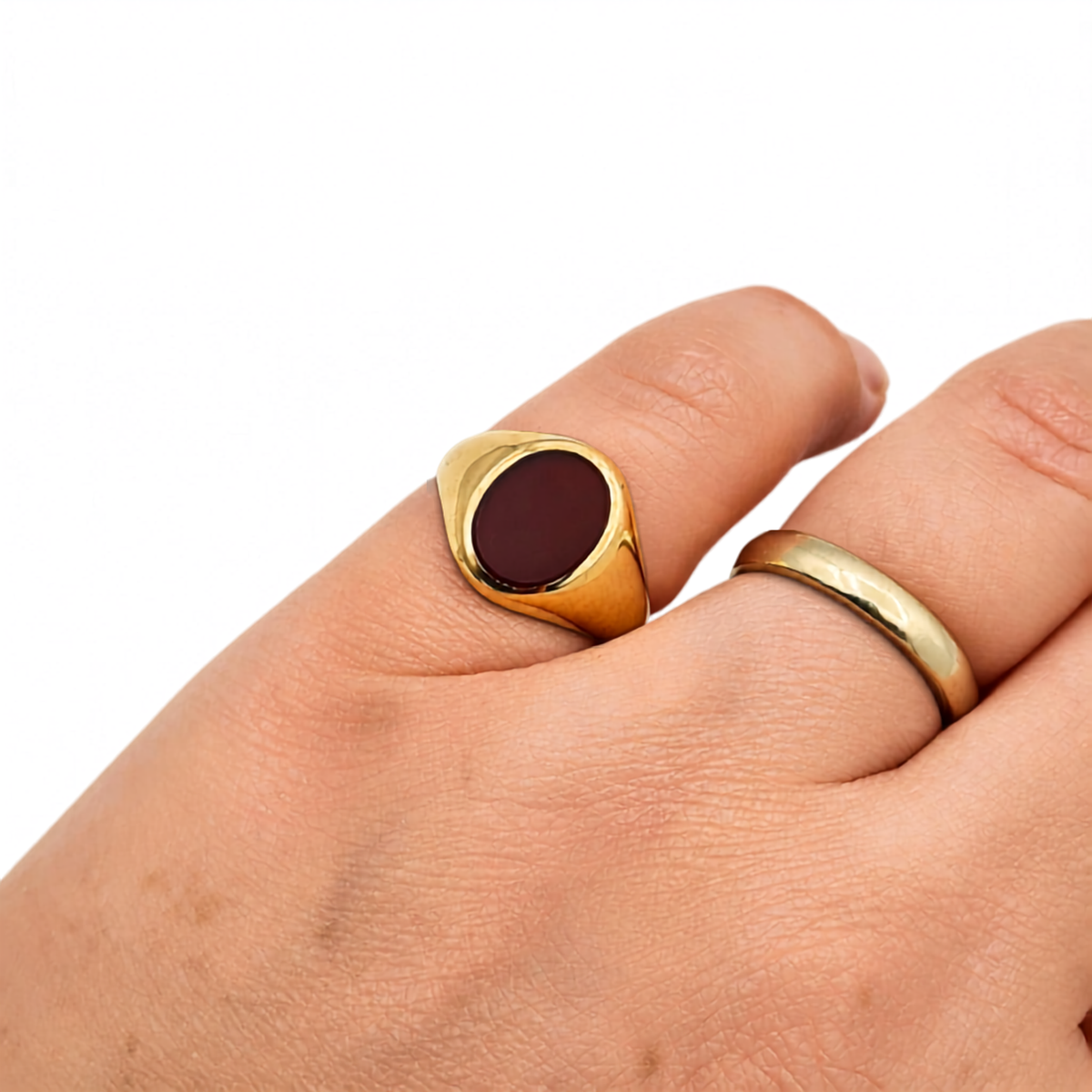 9ct Gold Carnelian Pinky Signet  Ring UK I 1/2, US 4 1/2 Hallmarked London