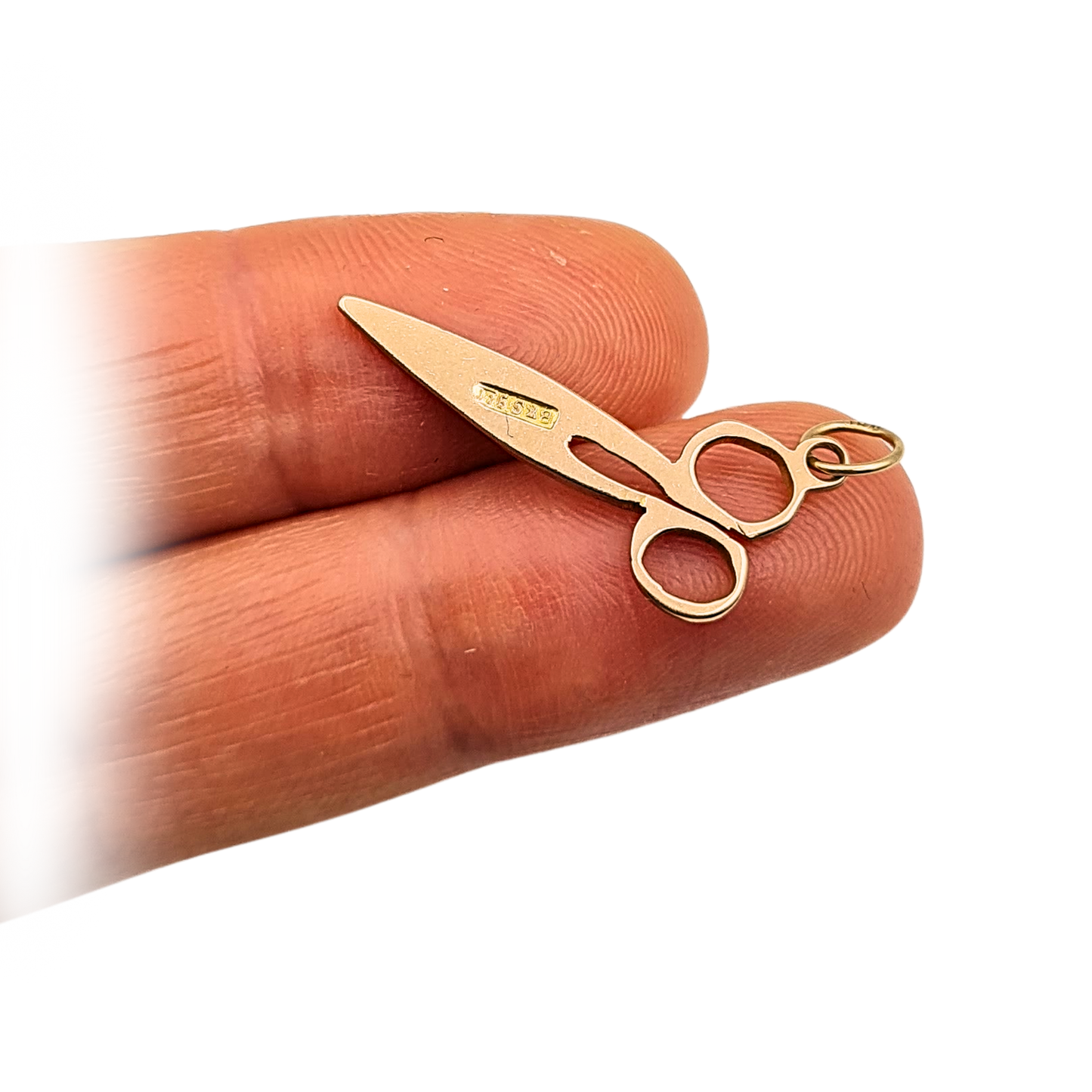9ct Gold Scissors Charm, Stamped 9ct, Tailor Seamstress
