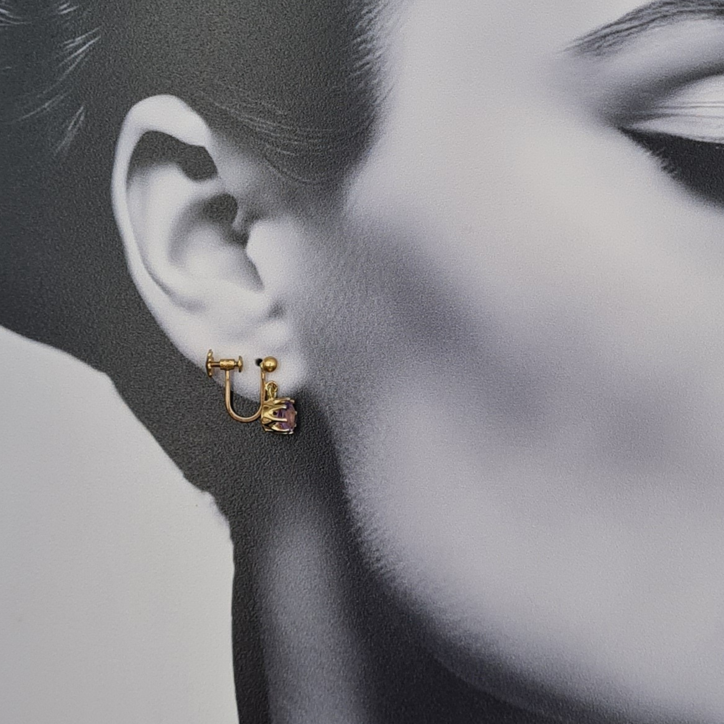 9ct Gold Amethyst Drop Earrings, Screw Back, Hallmarked