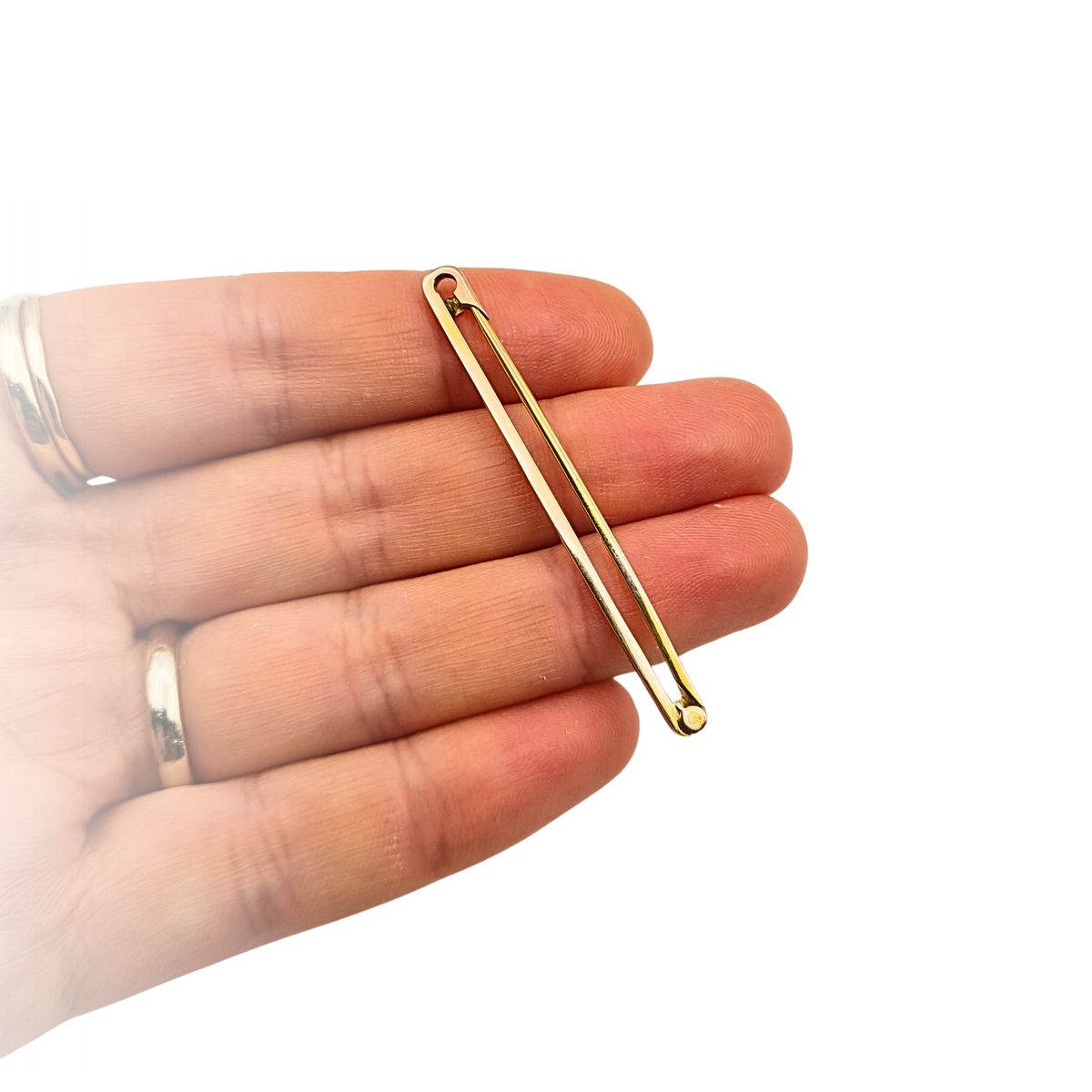 Large Antique 15ct Rose Gold Safety Pin,  Stamped 15ct