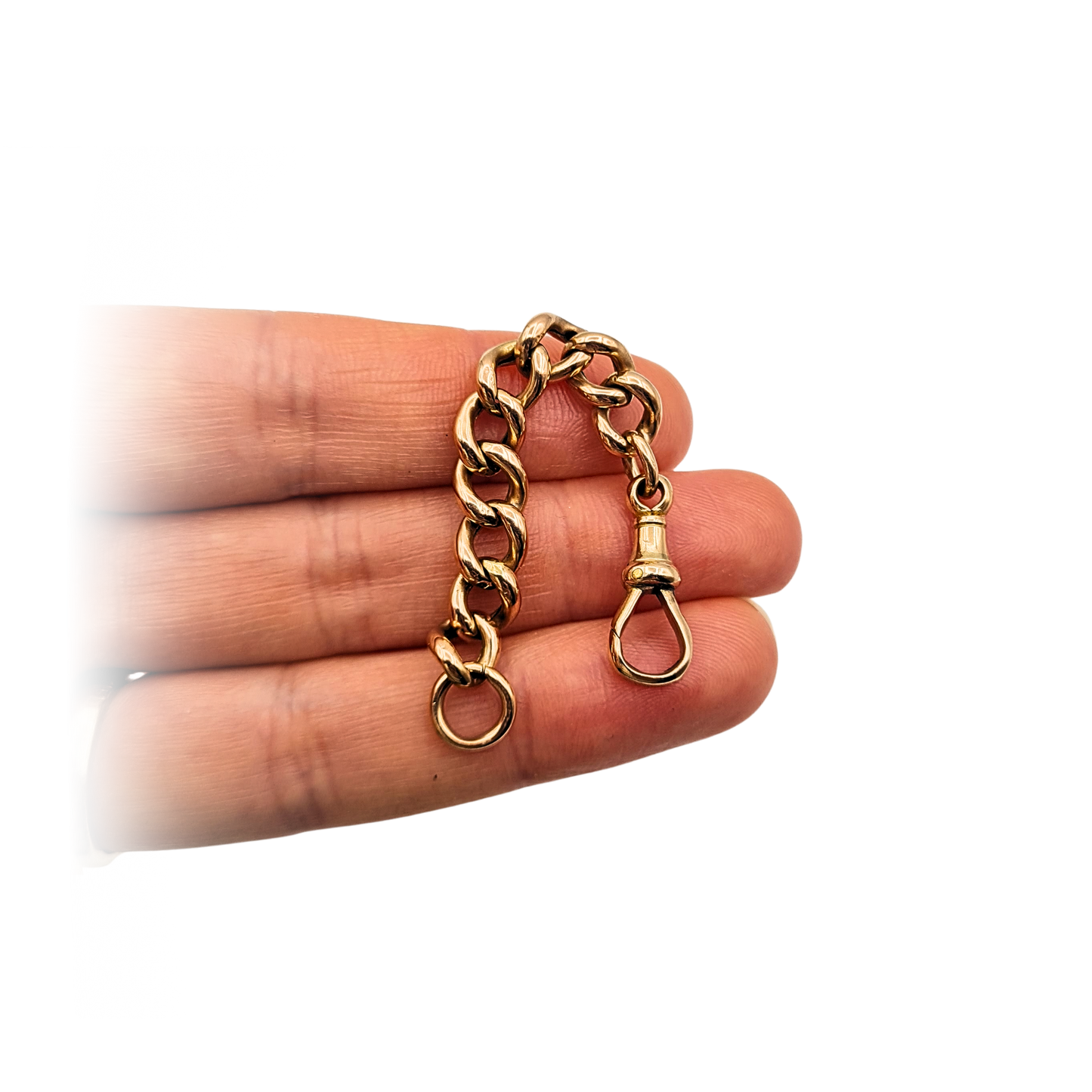 9ct Rose Gold Albert Chain Extender 3" 7.5cm 375 Dog Clip
