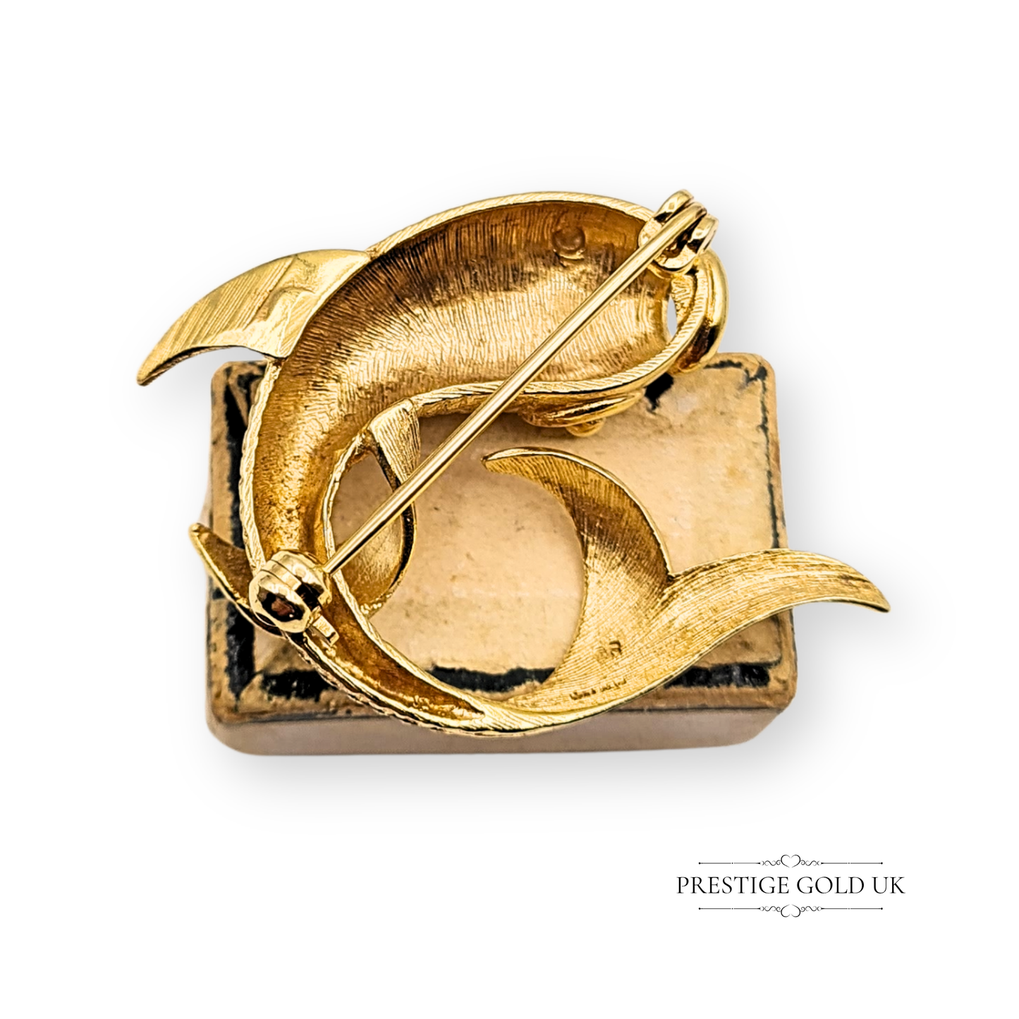 Large 9ct Gold Koi Carp Brooch, Ornate Fish Pin With Secure Clasp