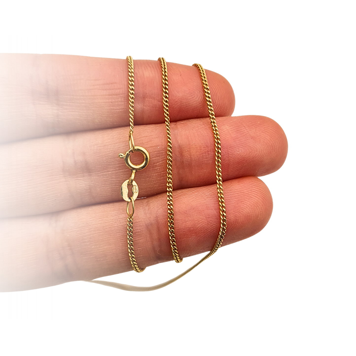 18 " Long 9ct Fine Gold Curb Chain Necklace  46cm Fully Hallmarked