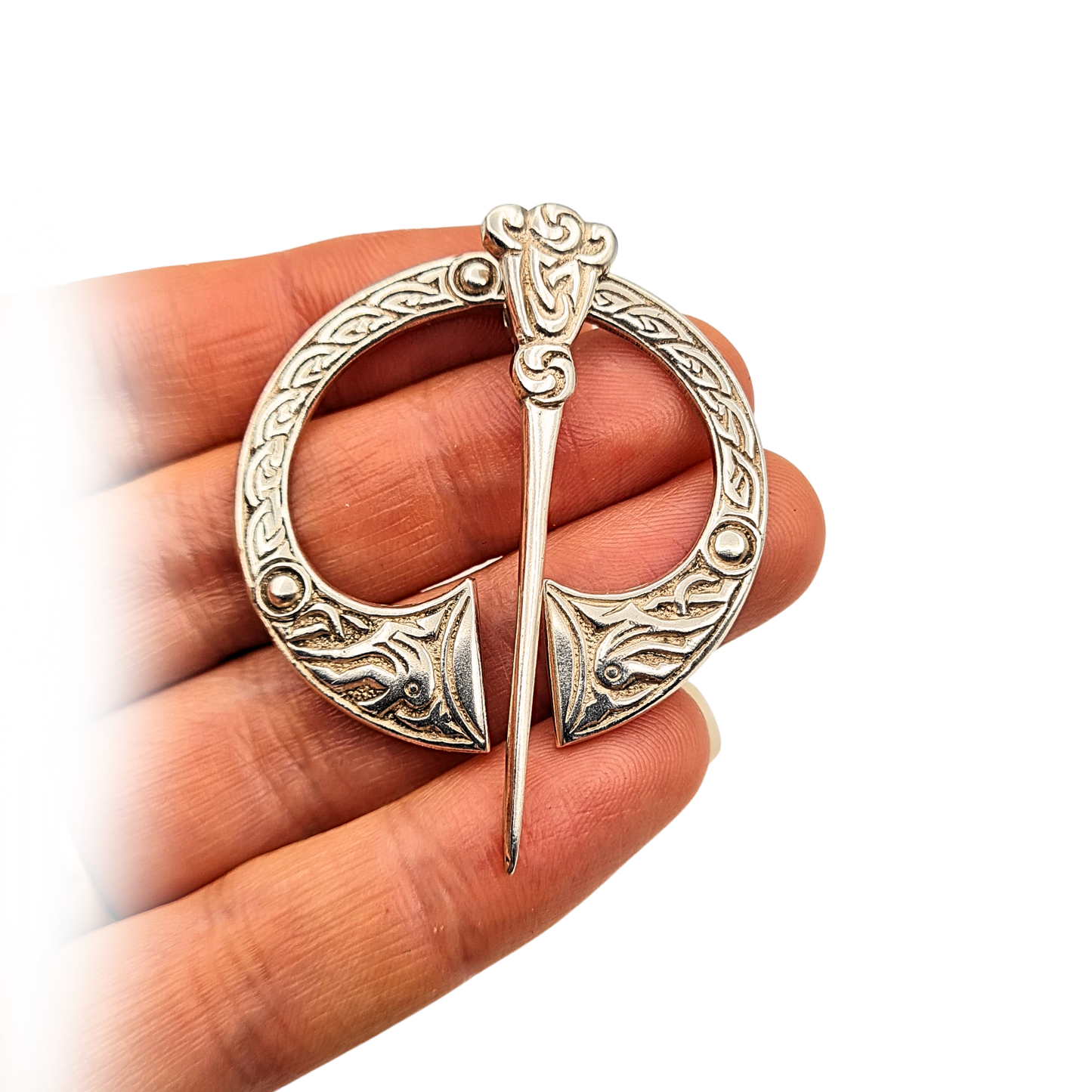 Scottish Silver Celtic Kilt Pin, F Narborough, Birmingham 1960, Hallmarked