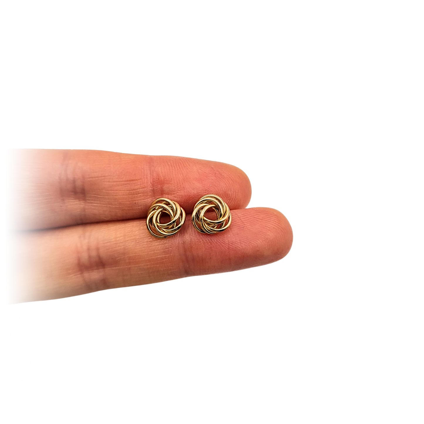9ct Yellow Gold Knot Stud Earrings 9mm Fully Tested