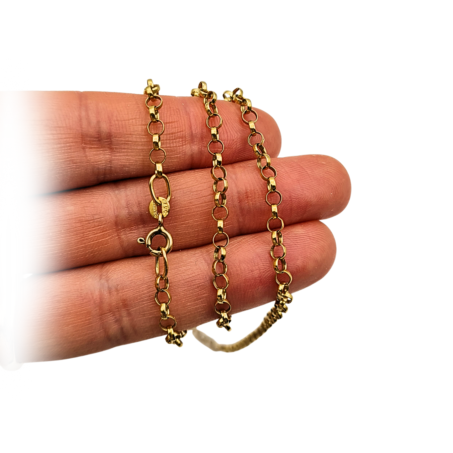 Large 9ct Gold Rolo Belcher Chain 18" 4.76 Hallmarked