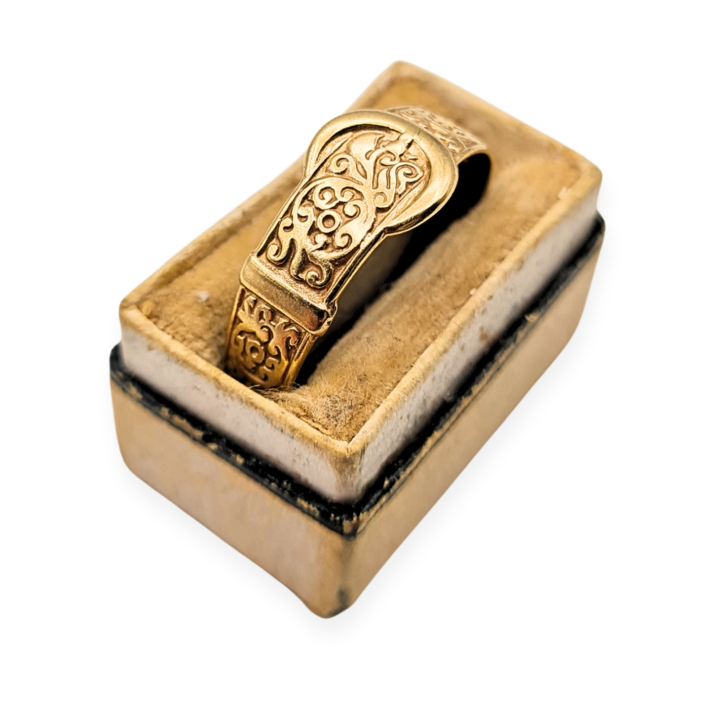 9ct Gold Buckle Ring 8mm Hallmarked UK V US 10.5