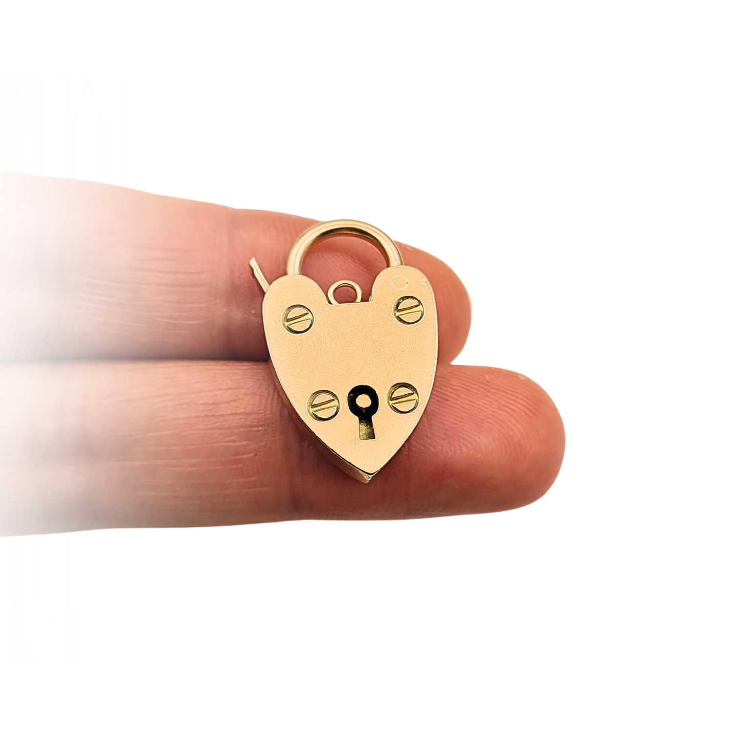 Large 9ct Rose Gold Heart Padlock Clasp Antique 24mm Solid Gold JG&S
